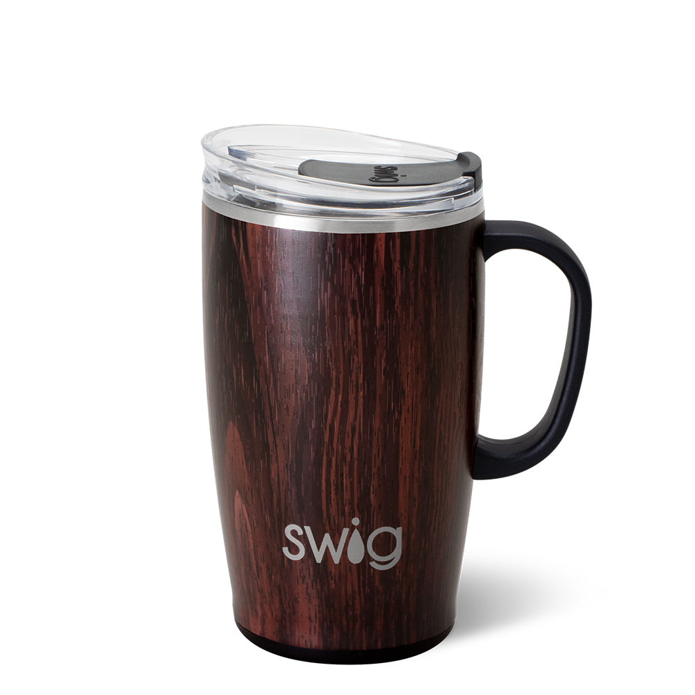 18oz Bourbon Barrel Travel Mug - Insulated Stainless Steel Coffee Tumbler with Lid for Hot & Cold Drinks - Perfect for Camping, Commuting & Outdoor Adventures