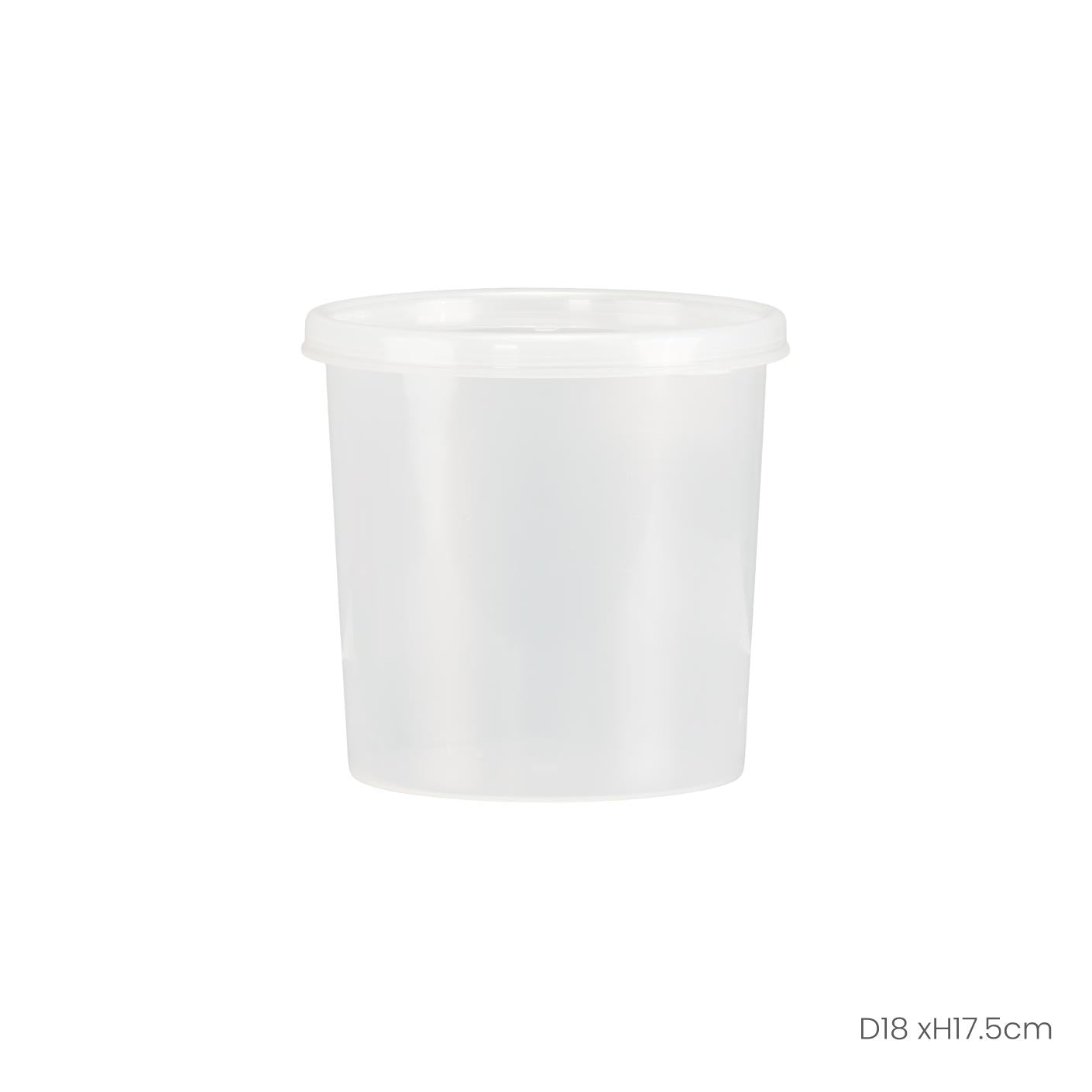 Round Plastic Food Storage Container with Airtight Lid (8877) - Ideal for Meal Prep, Leftovers & Pantry Organization