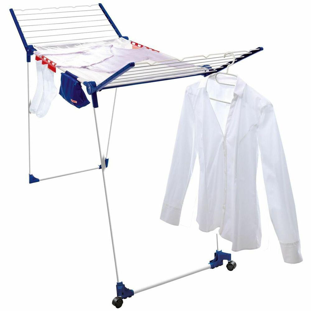 Leifheit Pegasus 200 Deluxe Mobile Clothes Drying Rack - Foldable Indoor/Outdoor Laundry Dryer for Home, Apartment & Patio Use