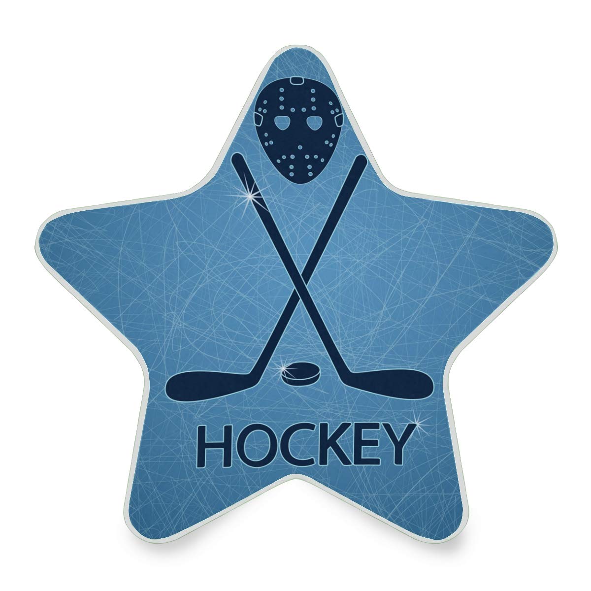 LED Night Light with Dusk to Dawn Sensor - Star Shaped Hockey Stick & Puck Plug-in Lamp for Hallway, Kitchen, Bathroom, Bedroom - Energy Saving Decorative Lighting for Kids Rooms & Sports Themed Decor