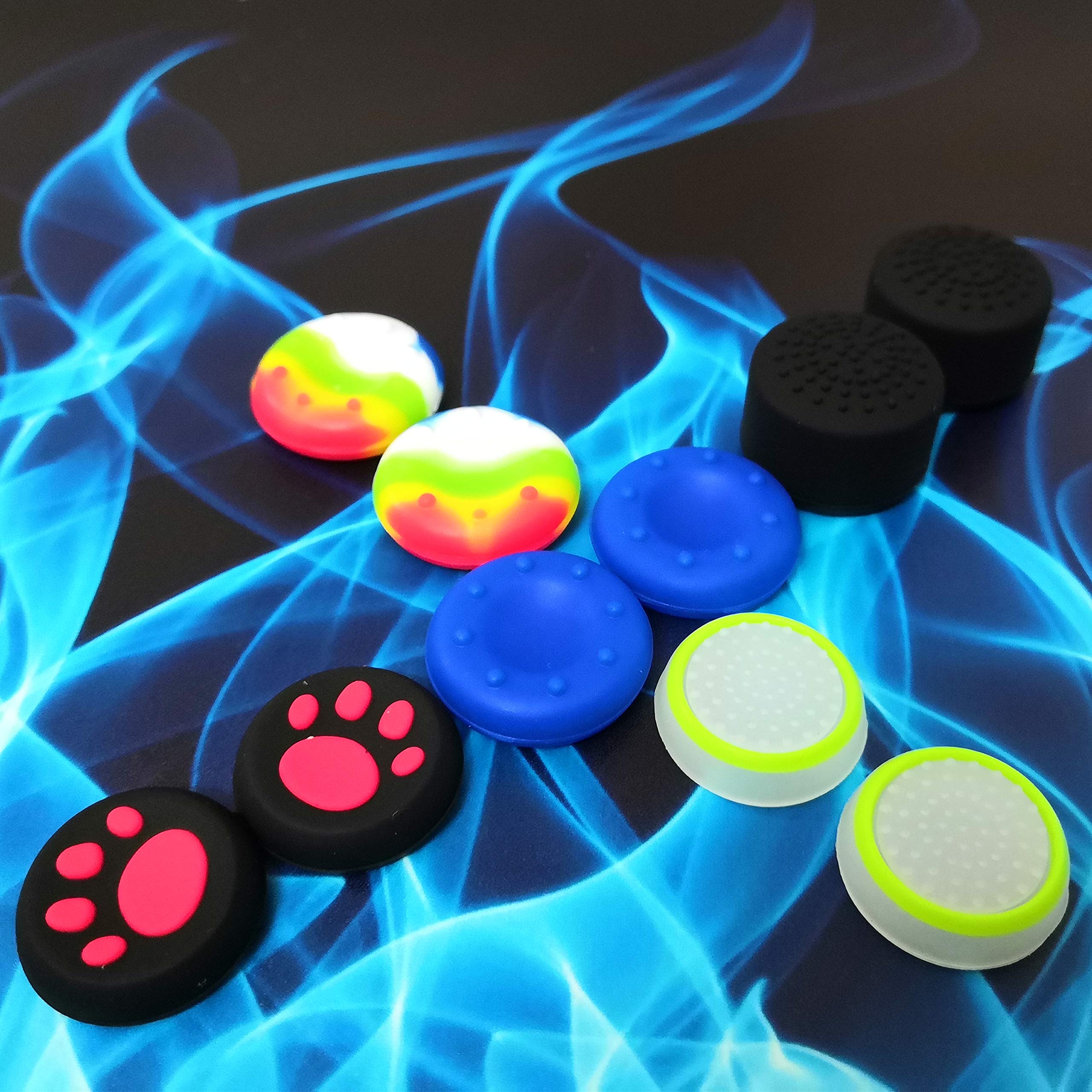 Premium Silicone PS5 Controller Cover - Anti-Slip Grip Skin for PlayStation 5 with 10pcs Thumbstick Caps (Sky Blue & Black) - Perfect for Gaming, Protection & Enhanced Comfort