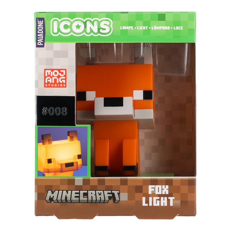 Official Minecraft Fox LED Desk Lamp - Licensed Gaming Room Decor for Kids & Teens, Night Light for Bedroom & Playroom | Perfect Gift for Gamers & Minecraft Fans