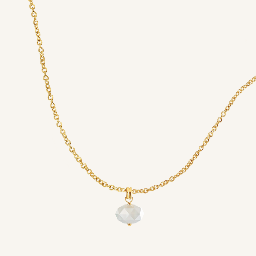 Opulent White Moonstone Necklace - Stone of Hope & Healing Crystal Jewelry for Women - Perfect for Meditation, Yoga & Spiritual Gifts