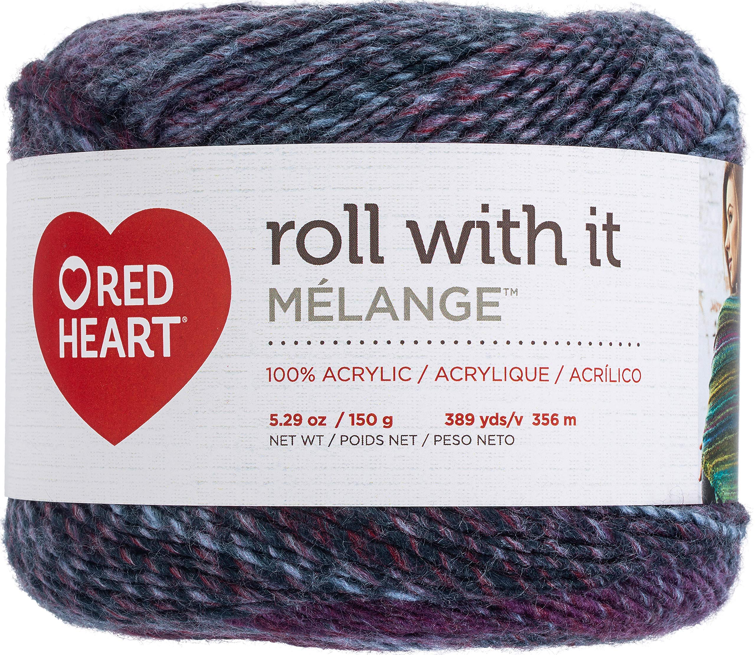 Red Heart Roll with It Melange Autograph Yarn - Soft & Durable Knitting & Crochet Yarn for Sweaters, Scarves & Blankets - Perfect for DIY Crafts & Home Decor Projects