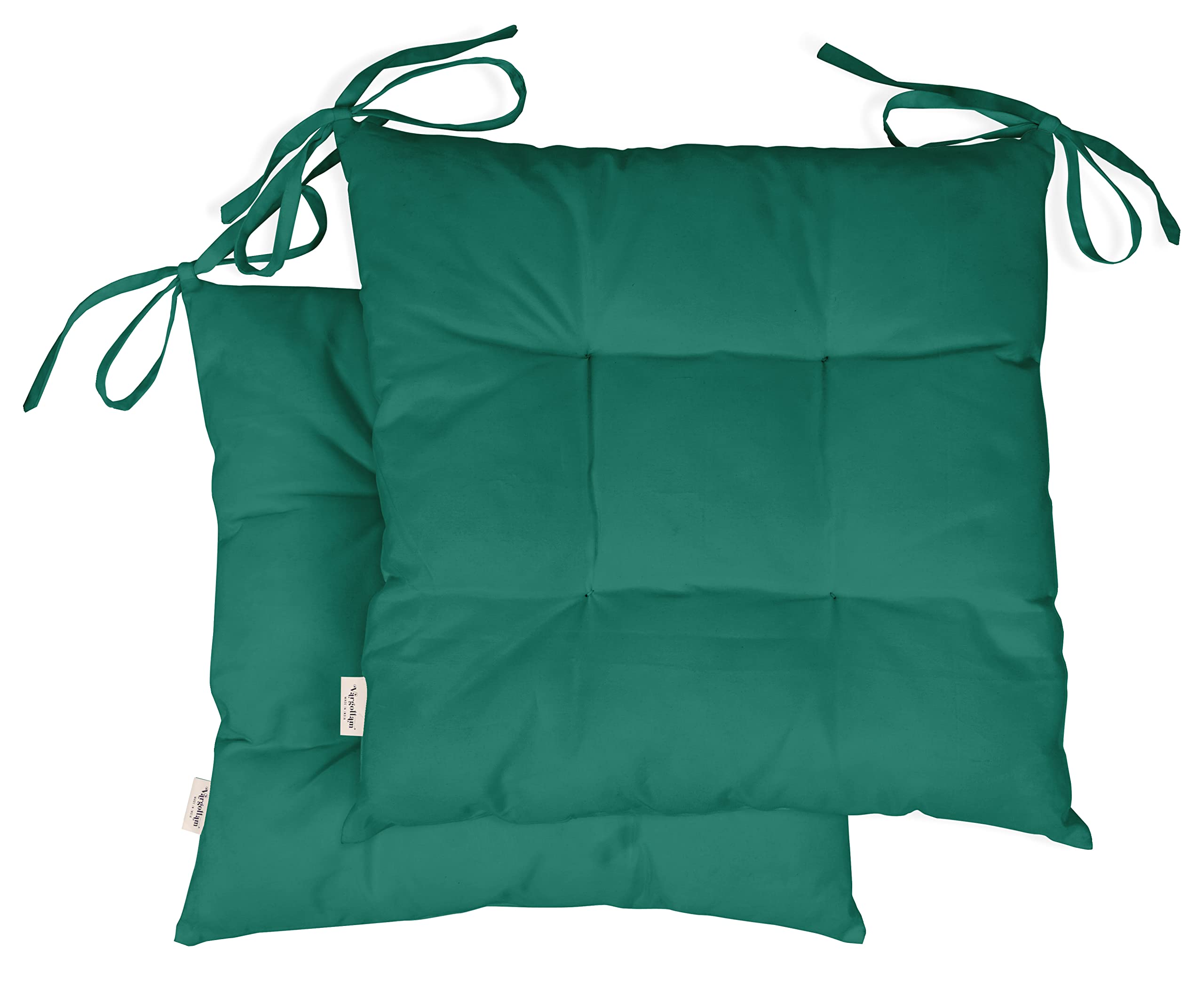 Water Resistant Tufted Square Patio Cushion Set of 2 - 19 Inch Indoor/Outdoor Furniture Seat Cushions in Teal Green - Perfect for Poolside Lounging, Deck Chairs & Outdoor Dining Sets