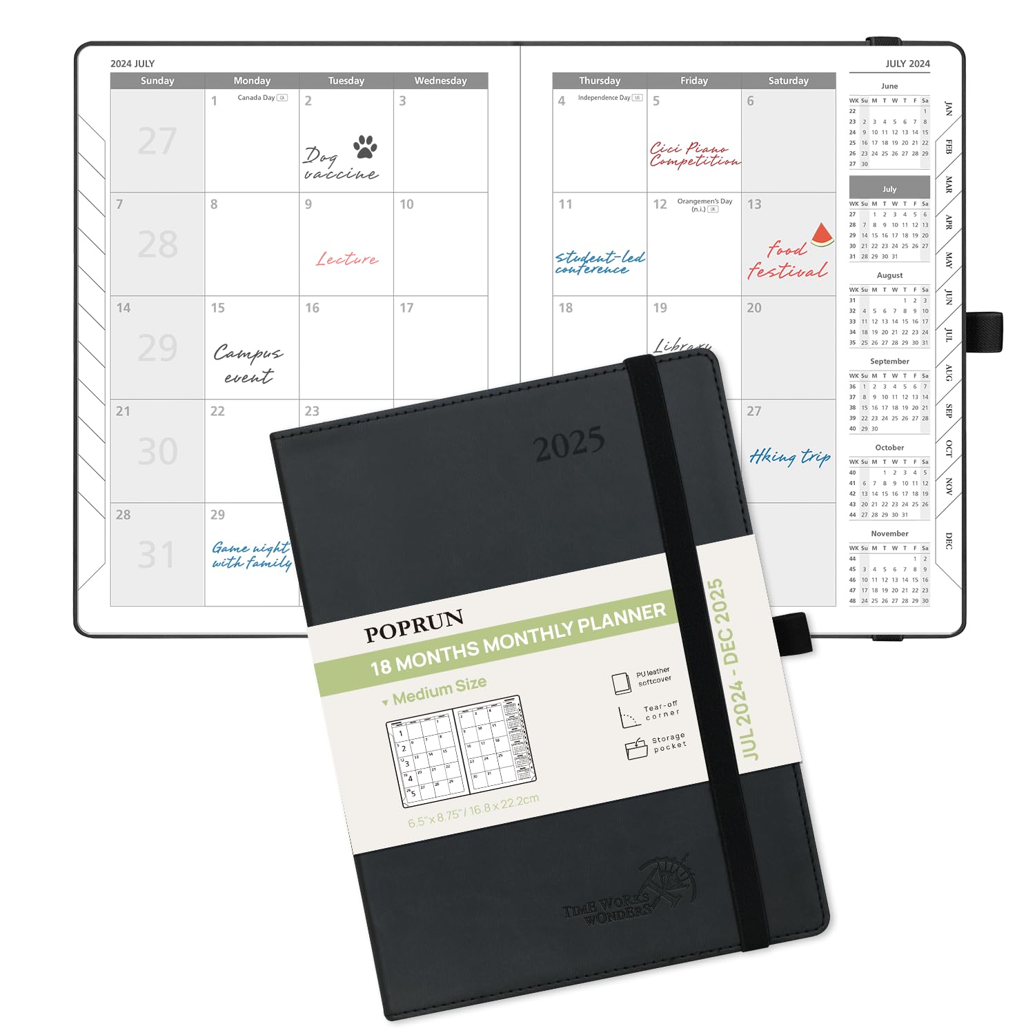 POPRUN 2024-2025 Monthly Planner (8.5