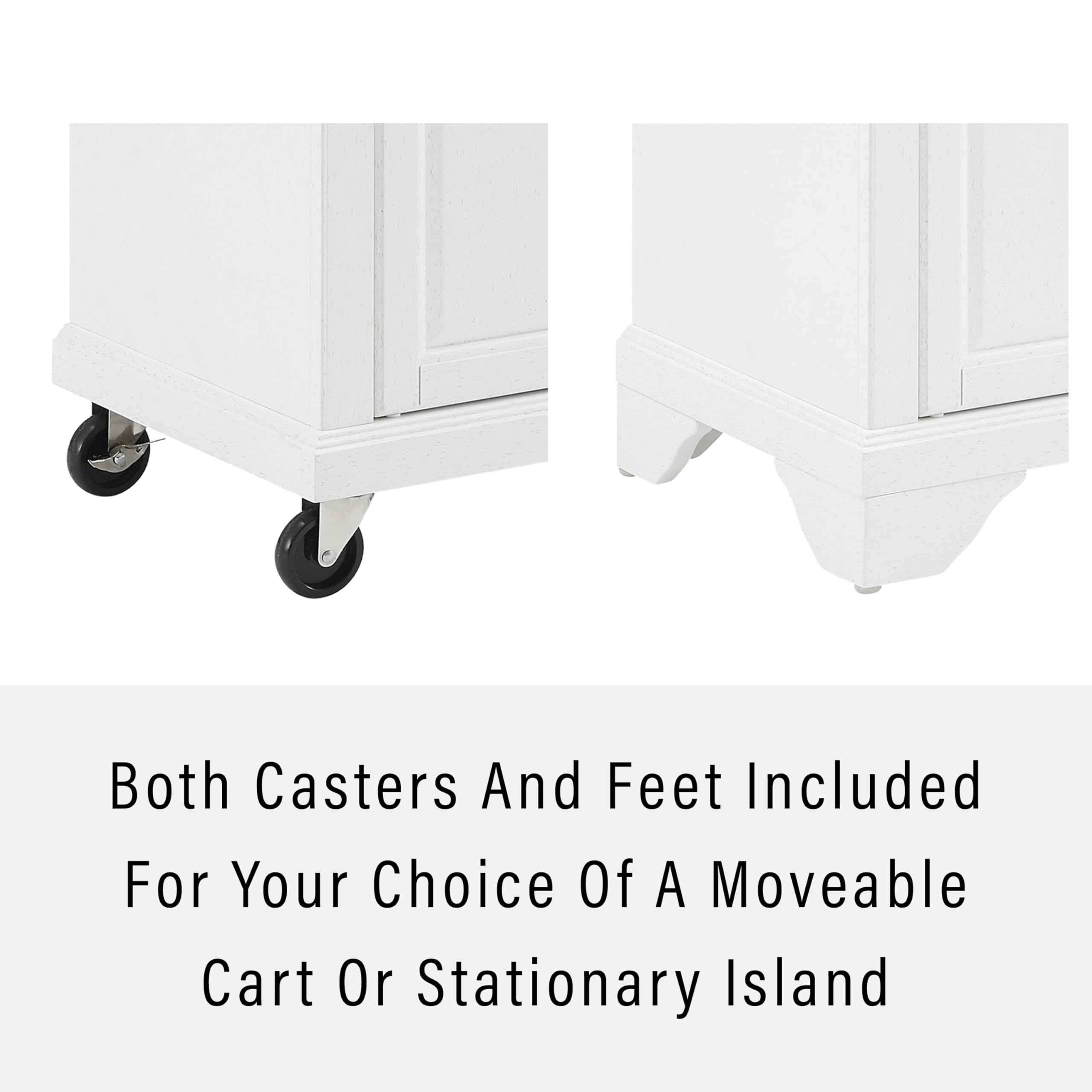 Crosley Avery Rolling Kitchen Island Cart with Shelves - White Distressed Finish | Microwave Stand, Coffee Bar Station & Storage Organizer | Perfect for Small Kitchens, Apartments & Breakfast Nooks