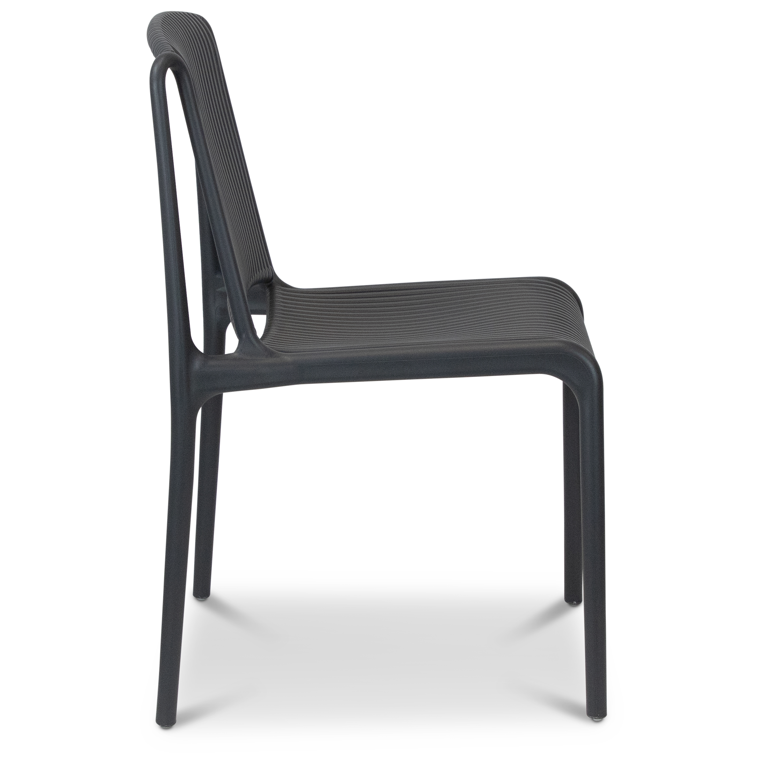 UV-Resistant Gunmetal Outdoor Plastic Chair (PP) - Durable Patio, Garden, Poolside & Deck Furniture for All-Weather Use