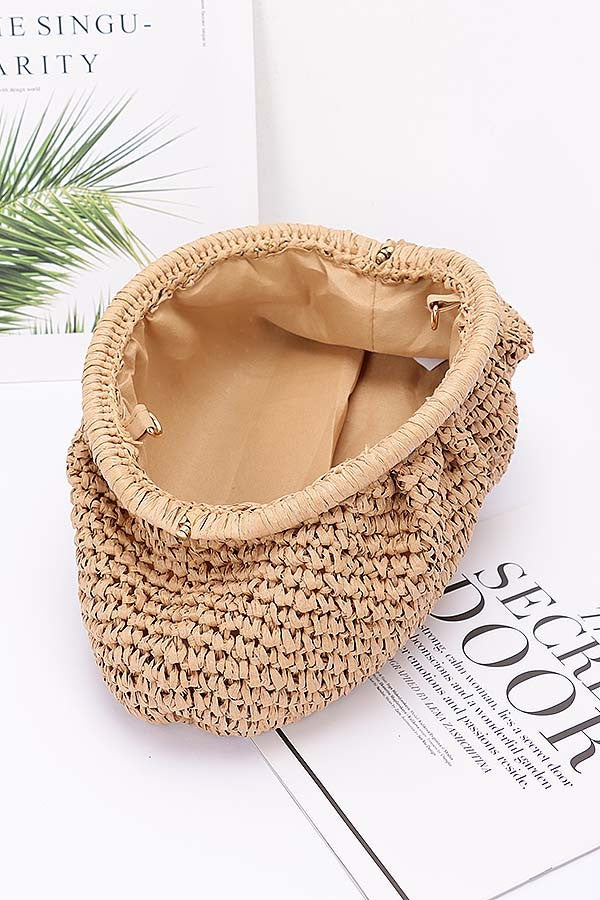 Stylish Vegan Straw Clutch Bag - Eco-Friendly Woven Handbag for Women - Perfect for Beach, Summer, and Boho Outfits