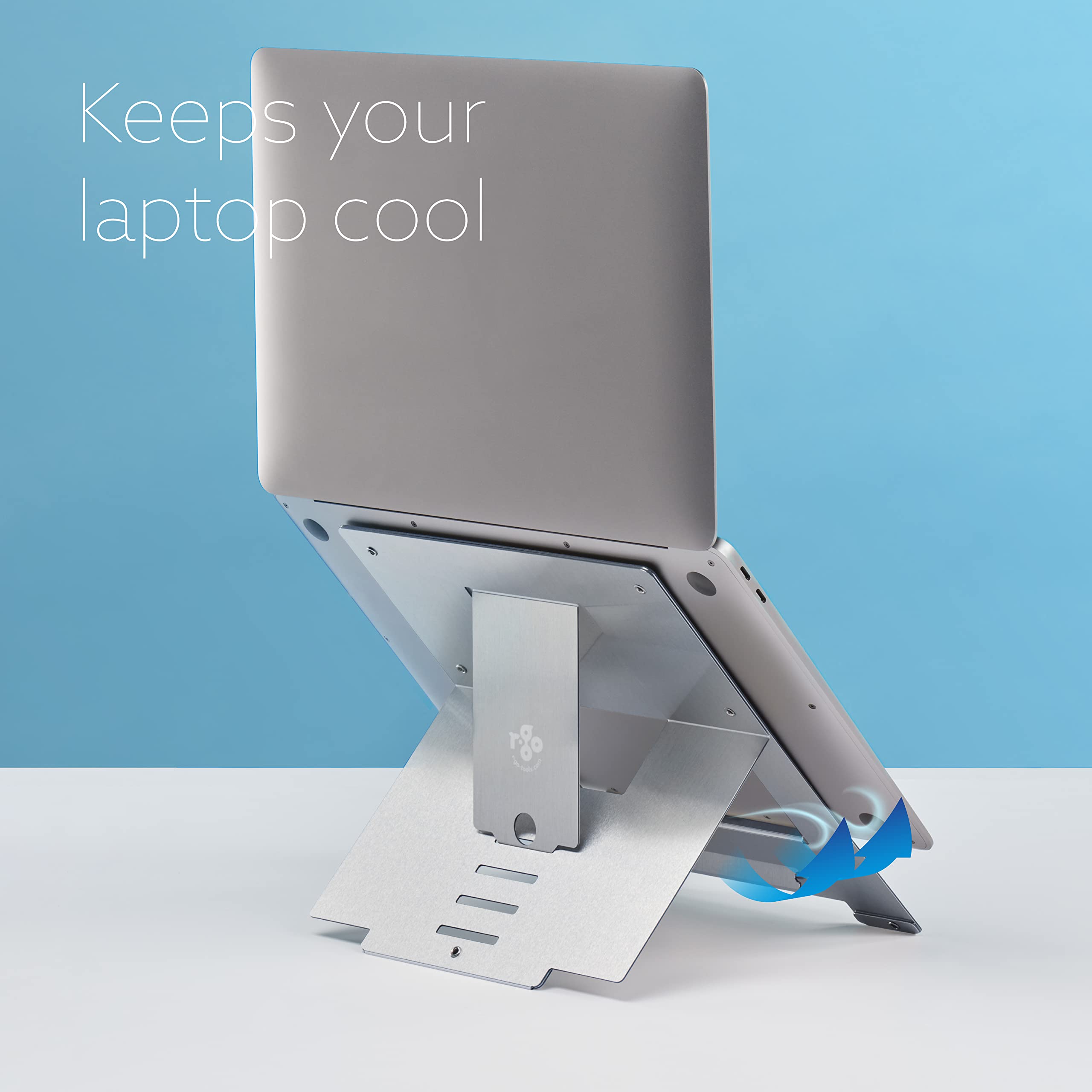 Ergonomic Laptop Stand - Ultra-Thin Adjustable Aluminum Notebook Riser for MacBook Air Pro/Dell XPS/Lenovo (10-22 Inch, 11lbs Capacity) - Perfect for Home Office, Gaming & Travel Workspaces - Silver