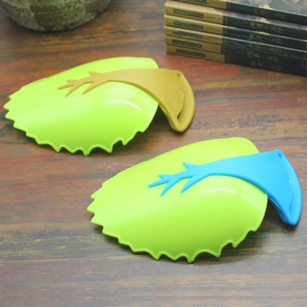 AKOAK 2-Pack Baby Faucet Extenders - Natural Leaves Design for Sink Handles (Brown & Blue) - Safe for Toddlers & Kids