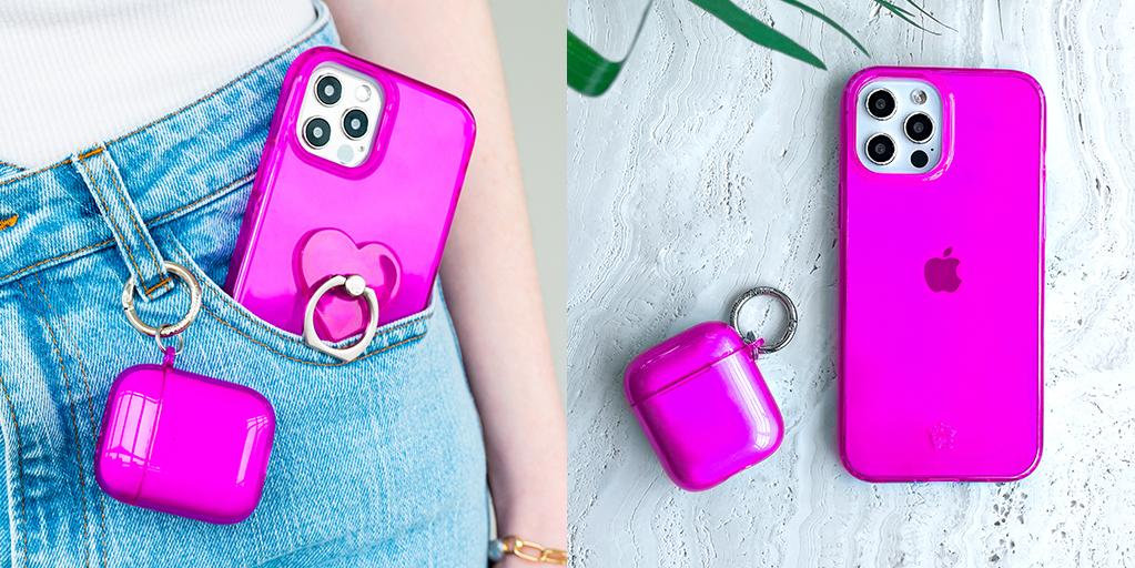 Neon Purple iPhone Case - Shockproof & Slim Protective Cover for iPhone 12/13/14/15 Pro Max - Perfect for Everyday Use, Travel & Outdoor Activities