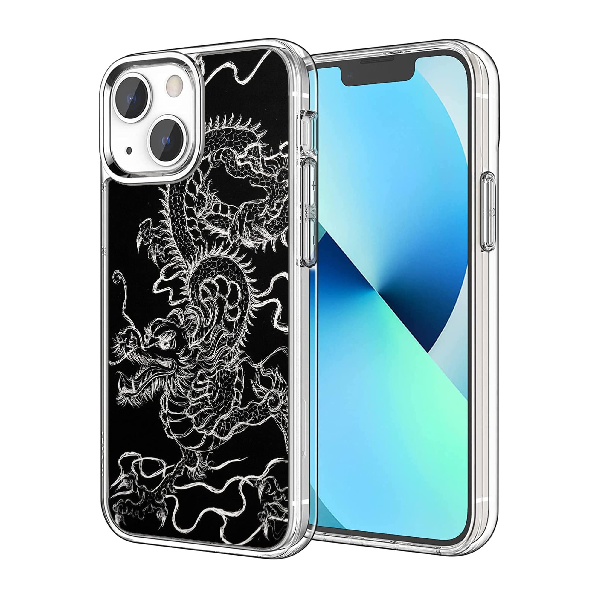 Premium Shockproof Clear TPU Case for iPhone 12/12 Pro - Slim Protective Phone Cover with Mystical Dragon Design | Perfect for Daily Use, Travel & Outdoor Activities