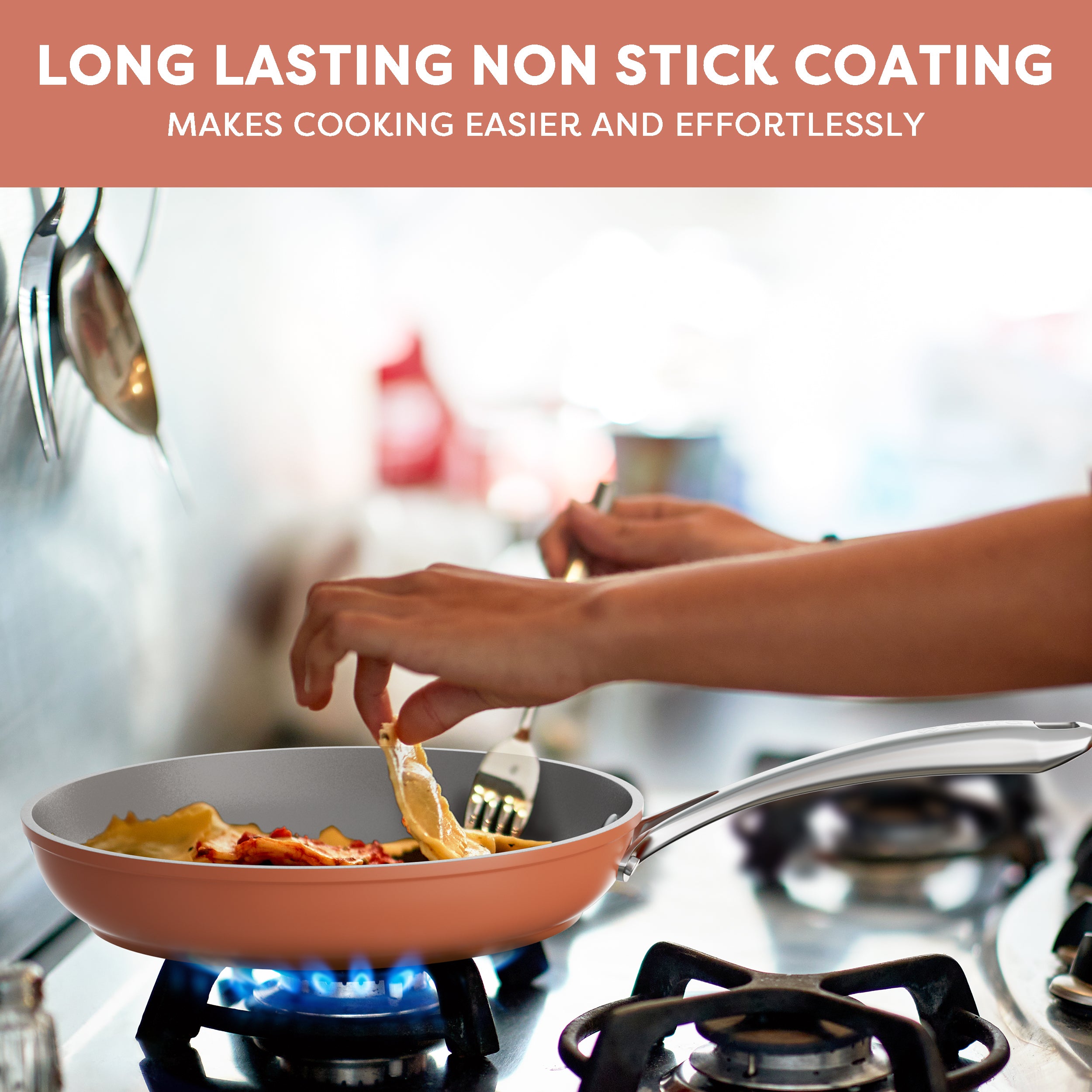 Ciarra Beyond Cookware Mini Duo Set - Nonstick Orange Cookware for Small Kitchens | Perfect for Baking, Frying & Serving Appetizers