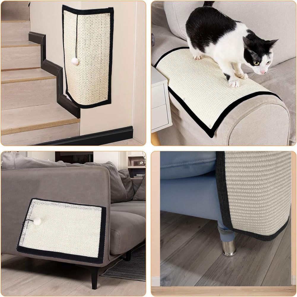 XGOPTS Natural Sisal Cat Scratch Pad - Durable Furniture Protector & Anti-Scratch Sofa Cushion for Indoor Cats - Perfect for Sofas, Beds & Home Decor