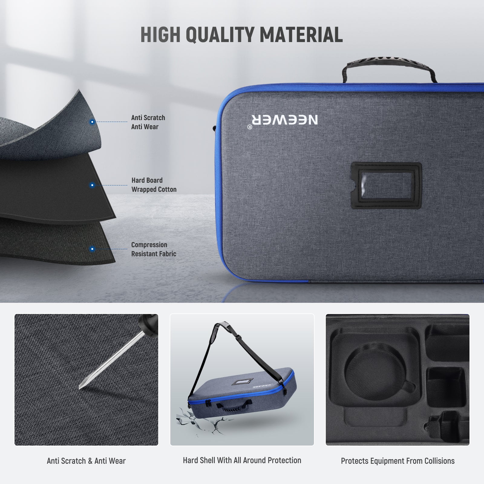 NEEWER PB8 Q4 Professional Camera Carrying Bag - Durable Waterproof DSLR Case for Canon Nikon Sony Cameras - Perfect for Travel, Photography & Outdoor Shooting