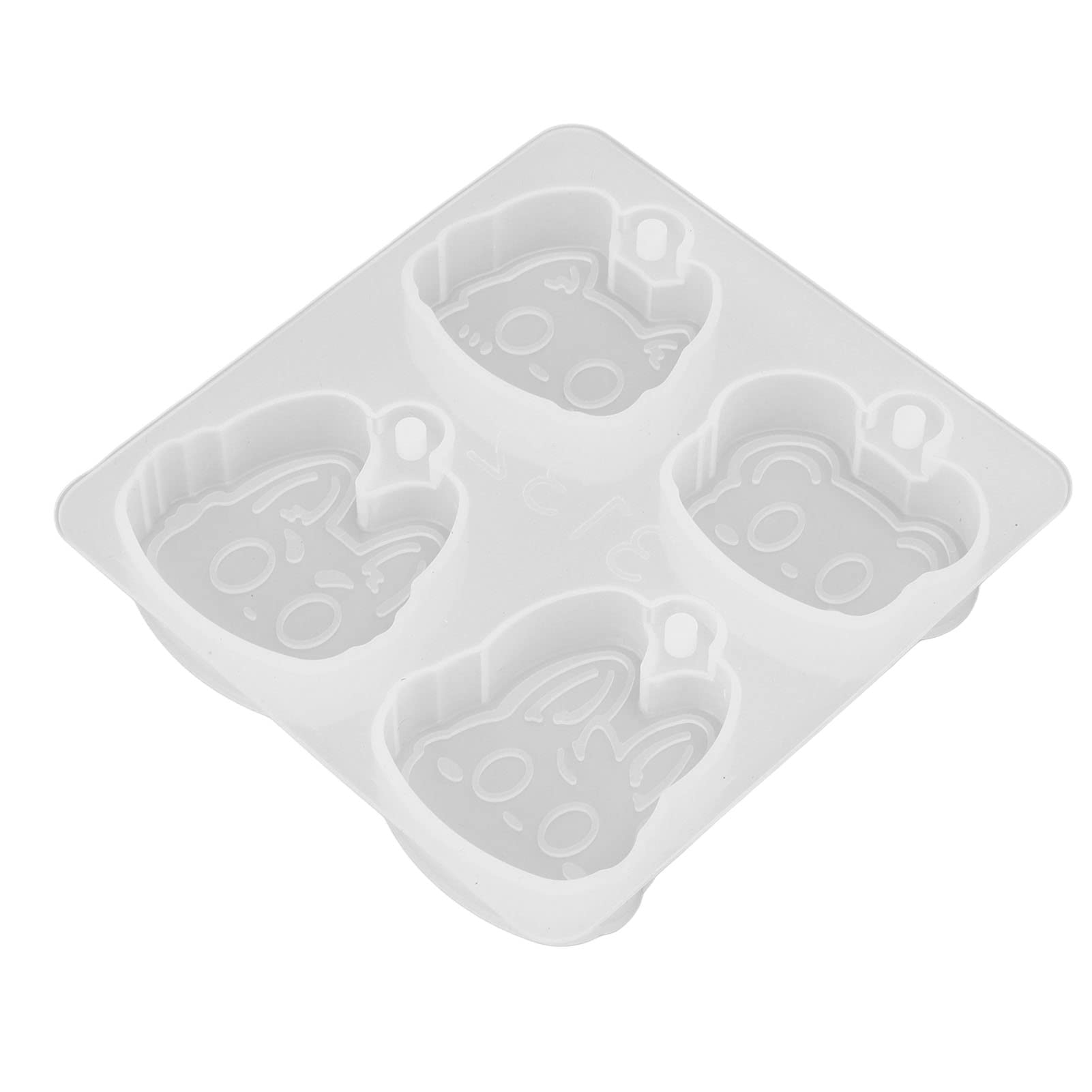 High Transparency 4-Grid Animal Head Silicone Resin Molds - Odorless & Safe DIY Craft Supplies for Bag Accessories - Perfect for Jewelry Making, Keychains & Home Decor Projects