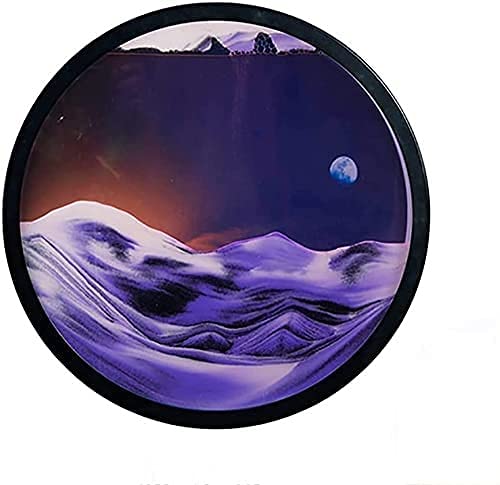 QIANMEI 3D Flowing Sand Art Painting - 16 Inch Dynamic Moving Sand Picture with 360° Rotation, Wall Mount Home Decor for Living Room, Bedroom & Office (Color: C)