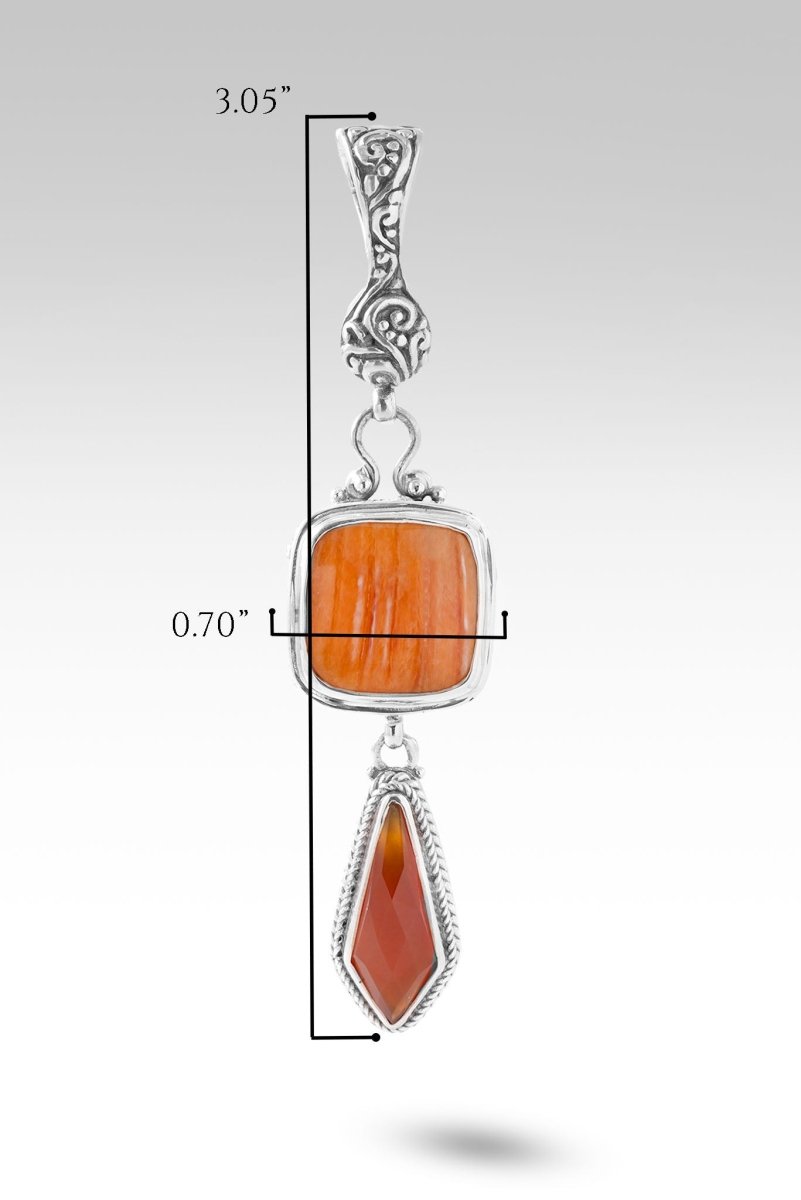 Your Light Will Shine Pendant™ - Handmade Orange Spiny Oyster & Carnelian Gemstone Necklace - Perfect for Spiritual Healing, Meditation & Boho Fashion Jewelry