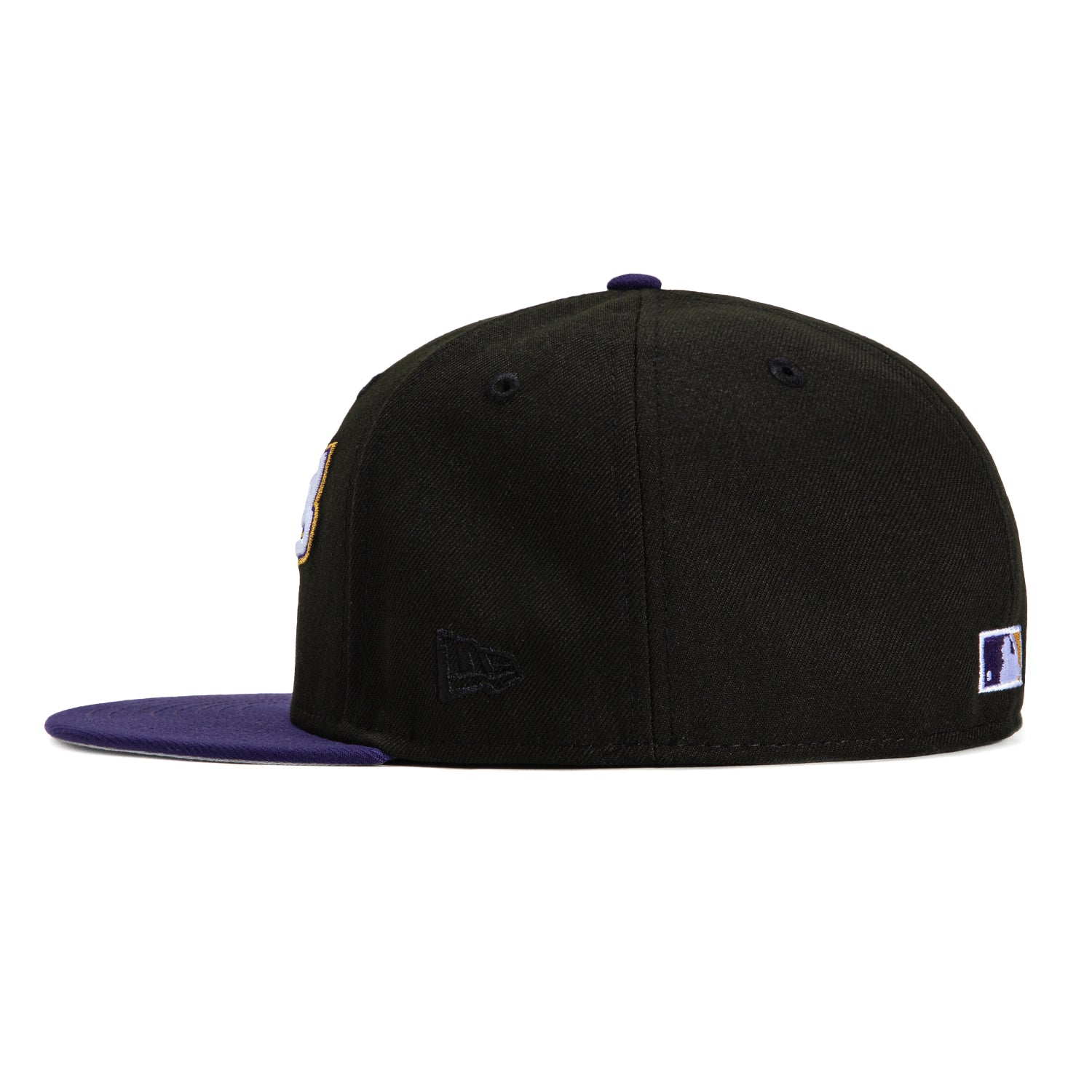 New Era 59Fifty Cleveland Guardians Inaugural Patch Script Hat - Black & Purple Baseball Cap for Men & Women | Game Day, Fan Gear, Streetwear Fashion