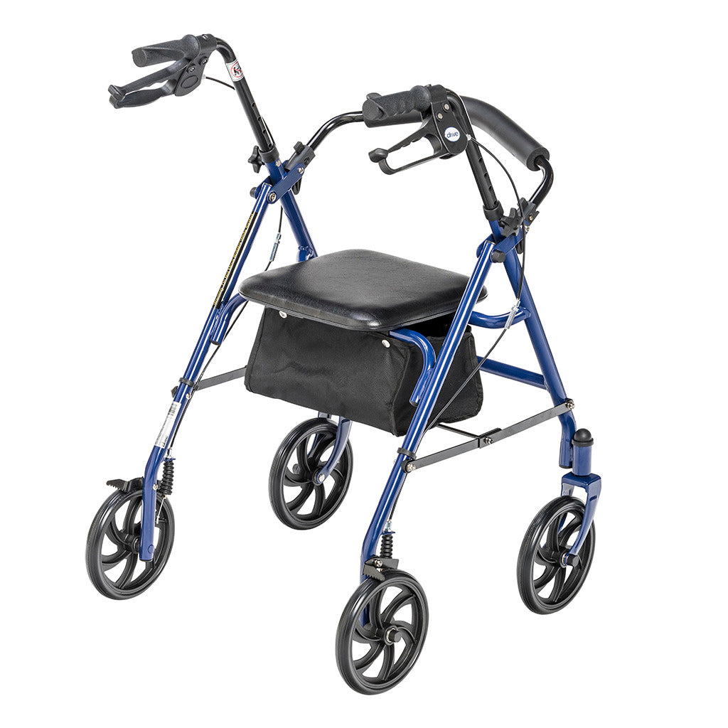 Durable 4 Wheel Rollator Walker with 7.5 Inch Wheels - Red Mobility Aid for Seniors & Adults - Perfect for Indoor & Outdoor Use