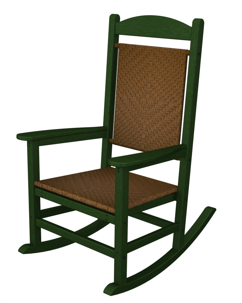 POLYWOOD Presidential Woven Rocker - All-Weather Outdoor Rocking Chair with UV Protection | Perfect for Patio, Porch, Garden & Poolside Relaxation