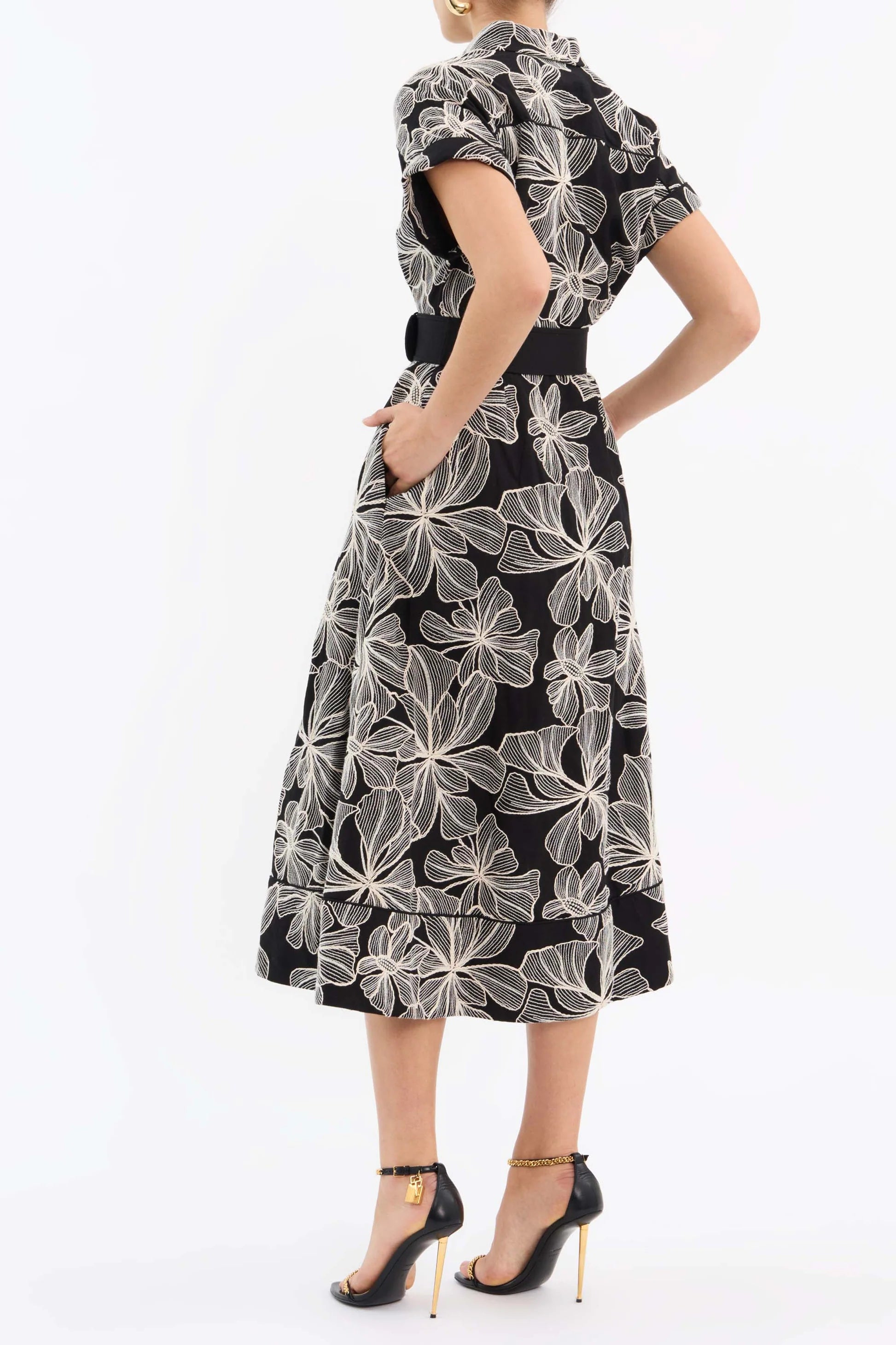 AMIRA Short Sleeve Midi Dress for Women - Flowy Summer Casual Dress with Pockets | Perfect for Beach, Brunch & Date Night Outfits