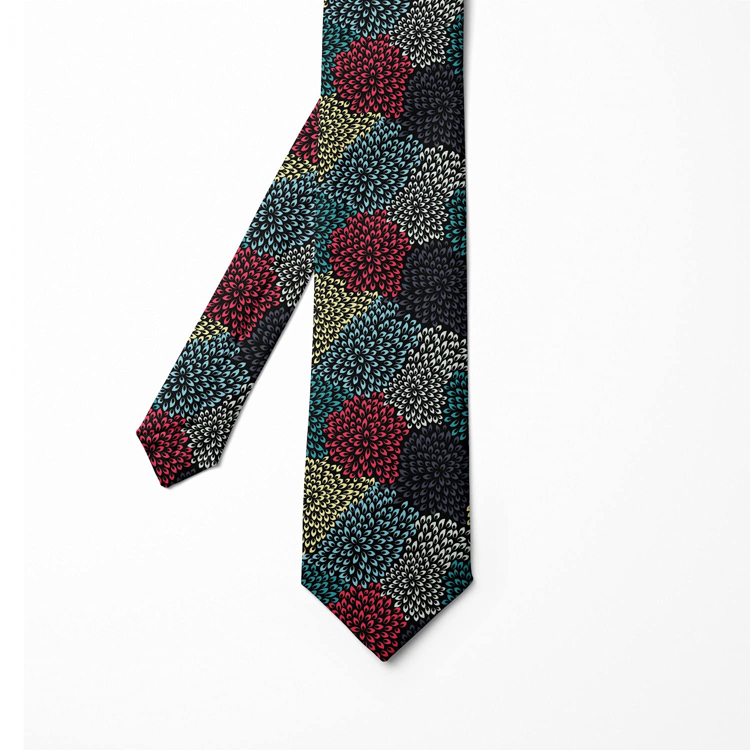 Ambesonne Floral Print Necktie - 3.7