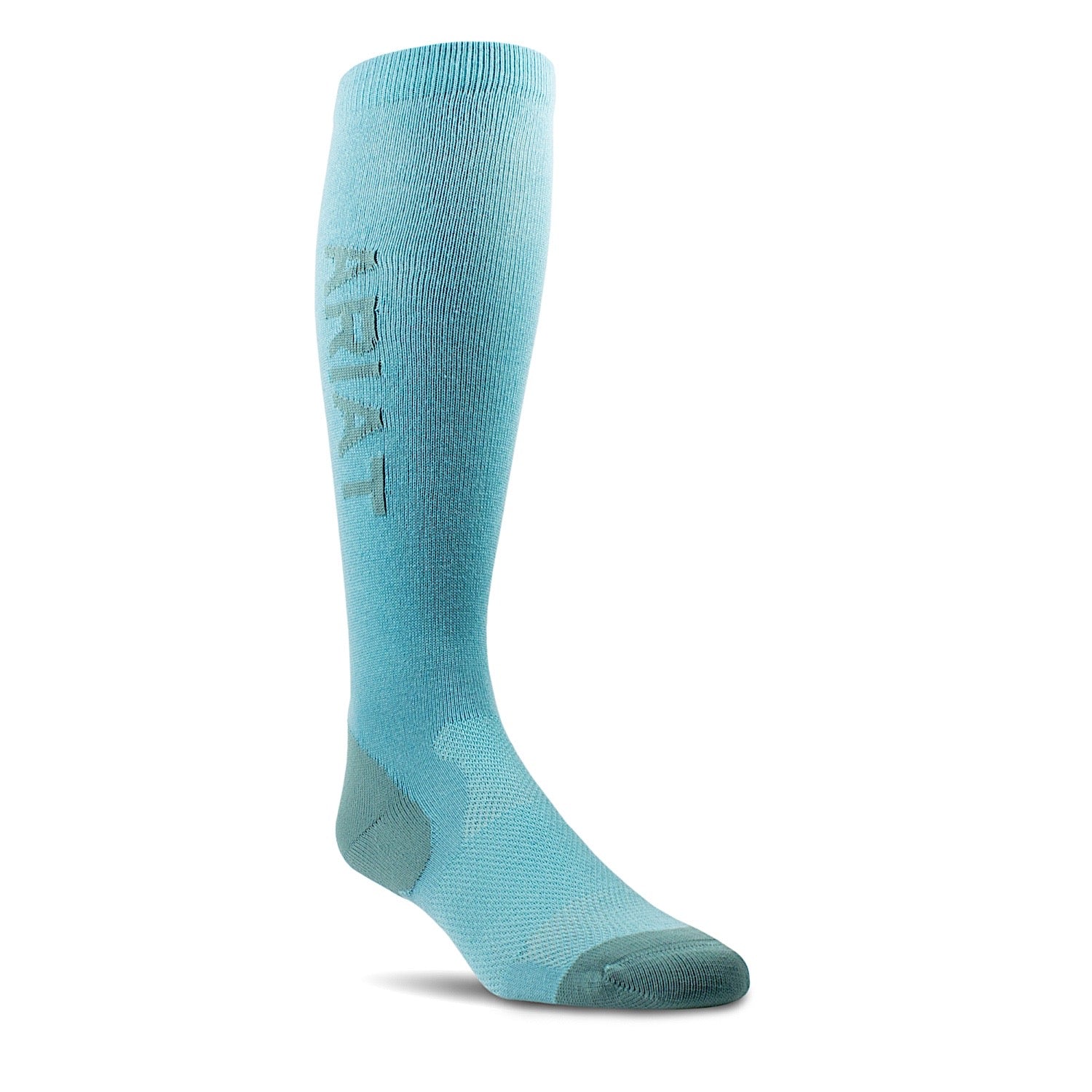 Ariat Unisex AriatTek Performance Socks - Moisture Wicking, Breathable & Cushioned for All-Day Comfort - Brittany Blue/Atlantic - Perfect for Hiking, Running & Outdoor Activities