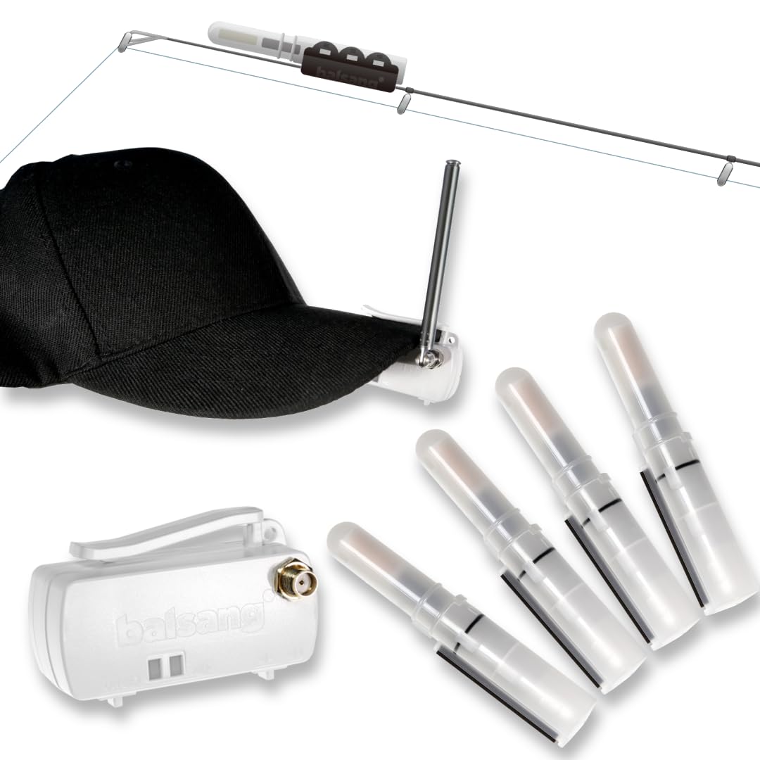 Balsang Wireless Fishing Bite Alarm Kit - LED Light & Beep Alert System with Radio Transmitter for Fishing Rod and Receiver for Real-Time Bite Detection | Ideal for Night Fishing, Carp Fishing, and Ice Fishing Adventures