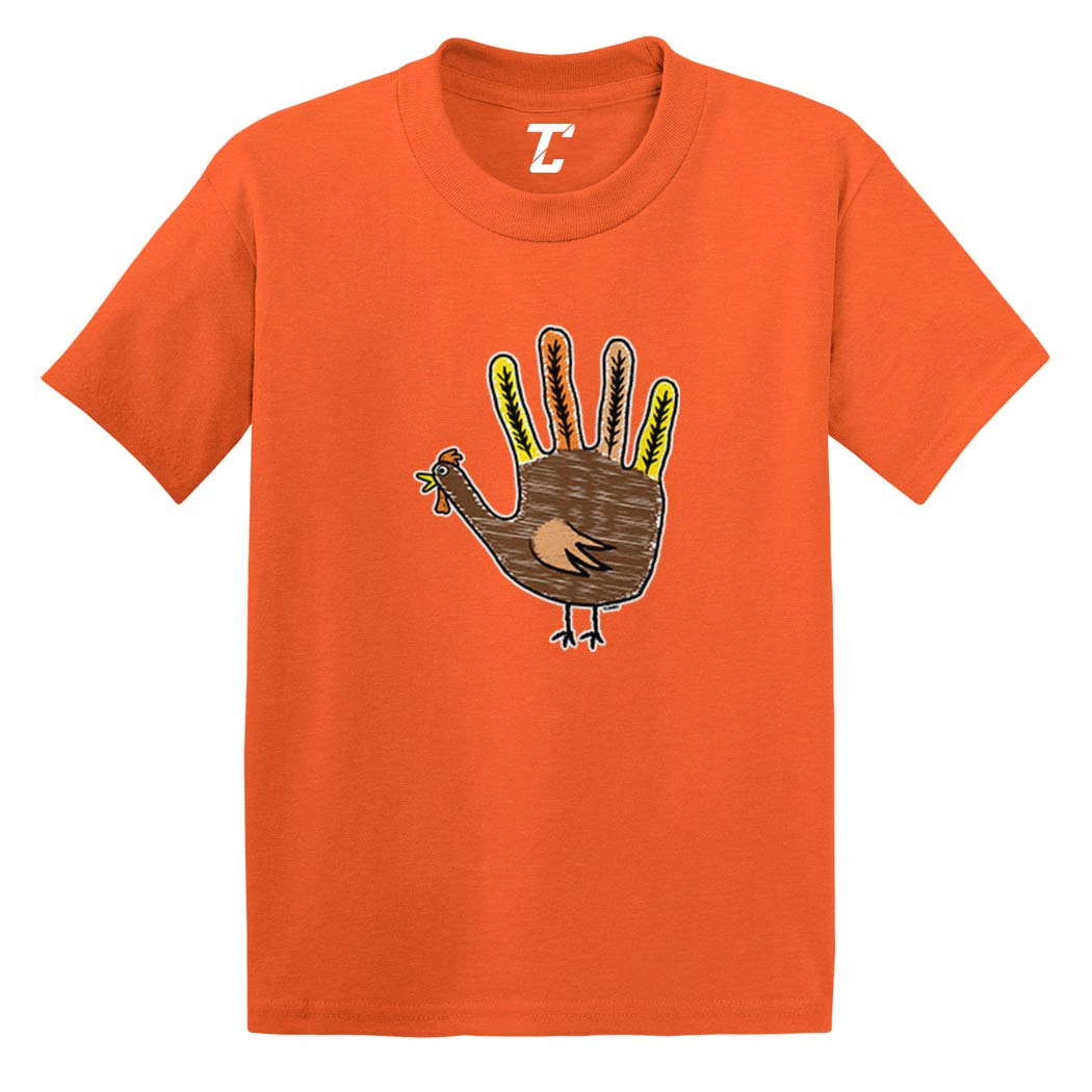 Hand Turkey Drawing Thanksgiving Infant Toddler Cotton Jersey T-Shirt - Cute Holiday Outfit for Babies & Kids
