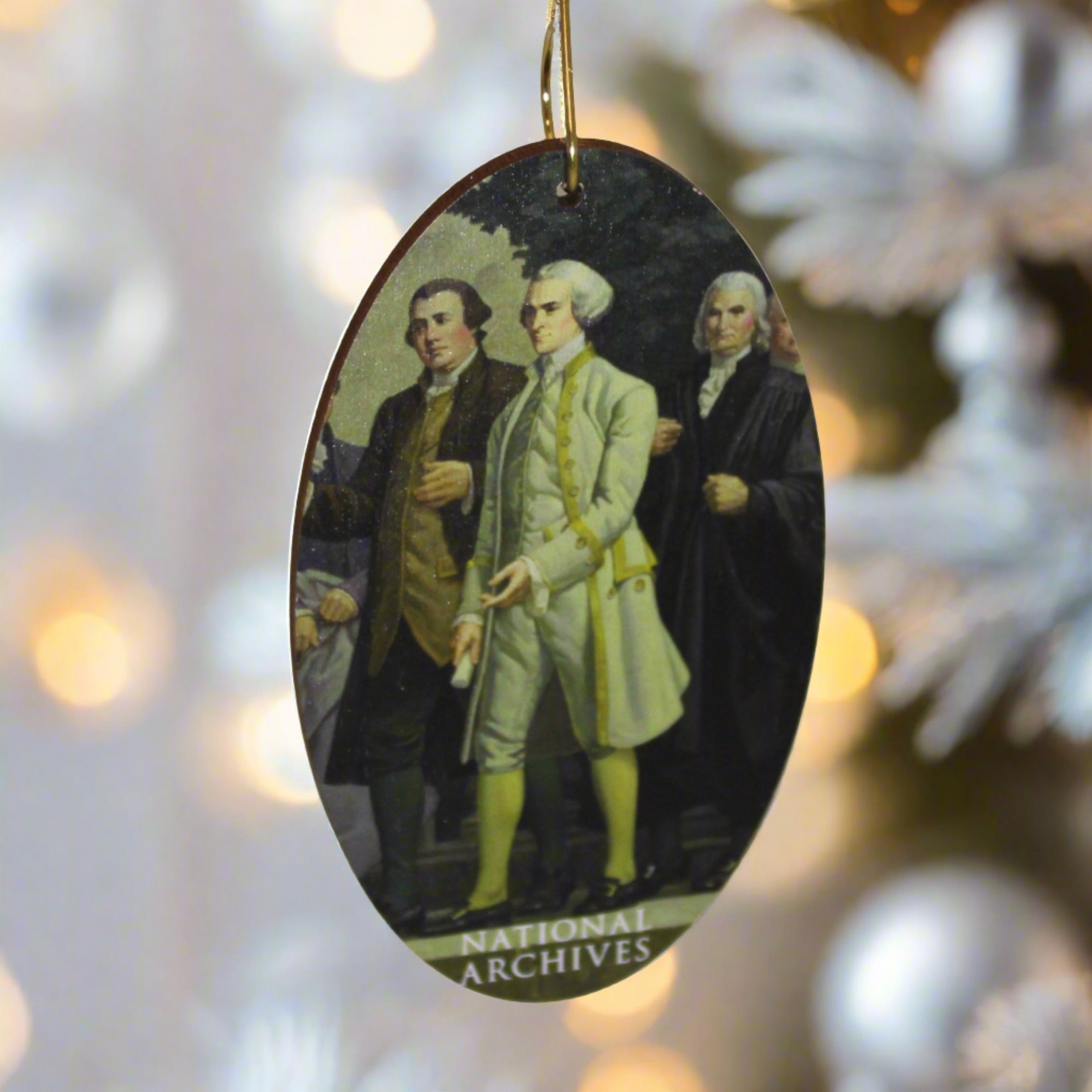 John Hancock Wood Ornament - Handcrafted Wooden Christmas Tree Decorations - Perfect for Holiday Home Decor, Gift Giving & Festive Celebrations