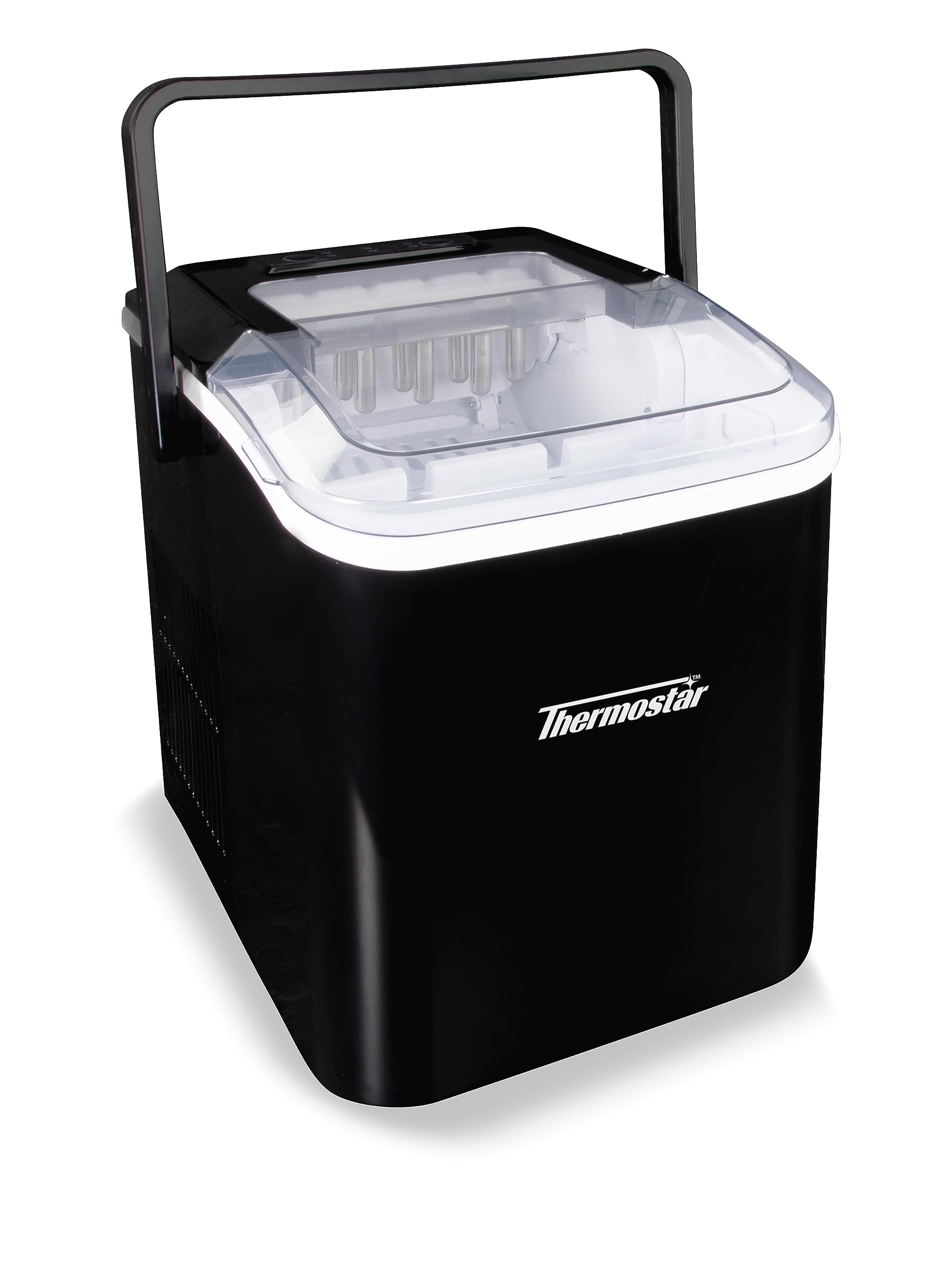 **Thermostar 26Lbs/24Hrs Self-Cleaning Portable Ice Maker with Handle & Accessories - Perfect for Cocktails, Parties, RV Travel & Home Use**