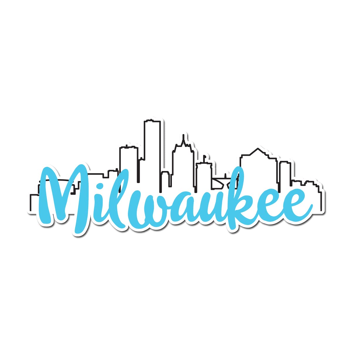Milwaukee Wisconsin City Skyline Vinyl Decal - 10 Inch Full Color Waterproof Sticker for Laptops, Cars, Windows & Walls - Perfect for Home, Office & Travel Decor