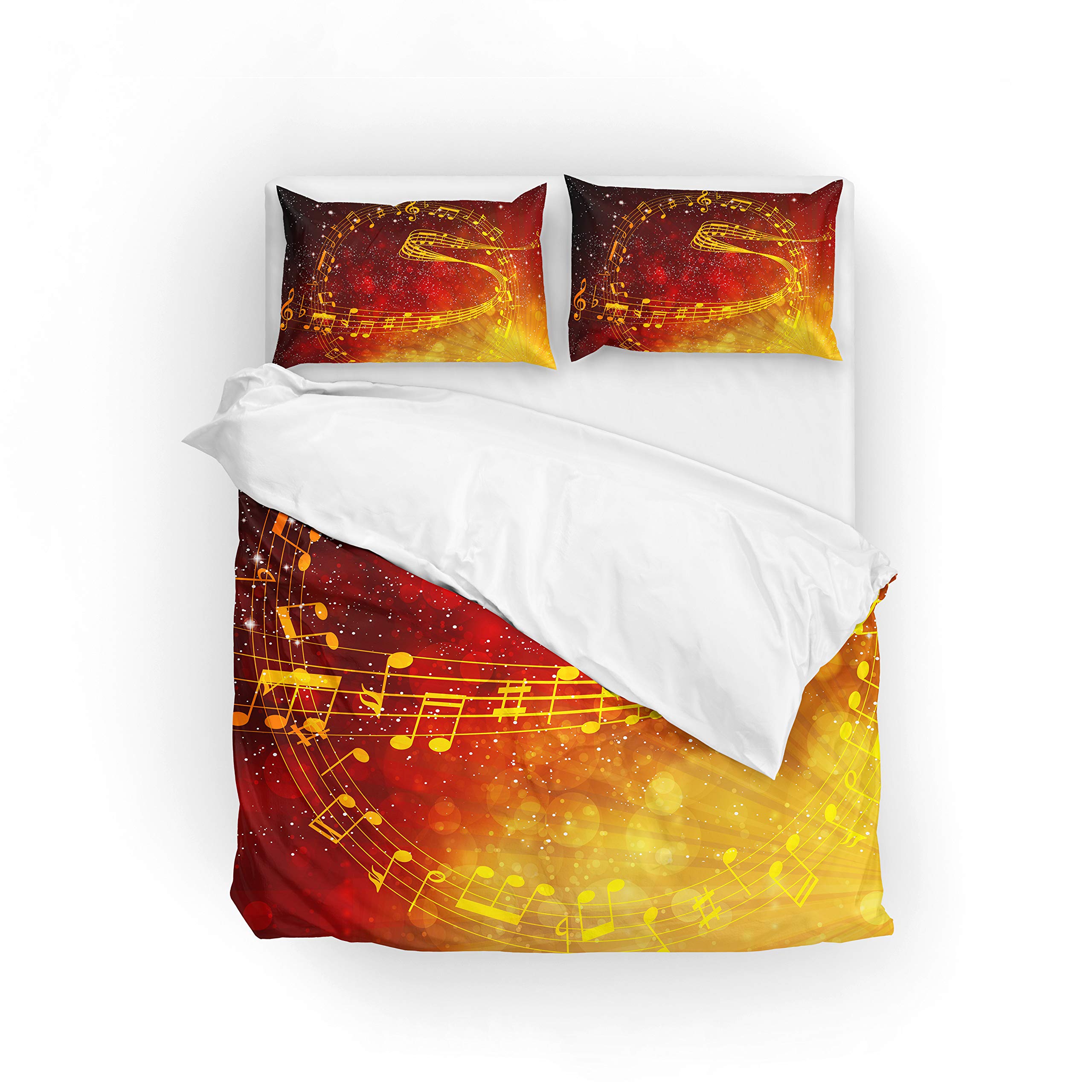 Stylish Music Notes Duvet Cover Set - Soft Polyester Quilt Bedding for Twin/Single Size - Perfect for Teen Bedrooms, Music Lovers & Dorm Rooms