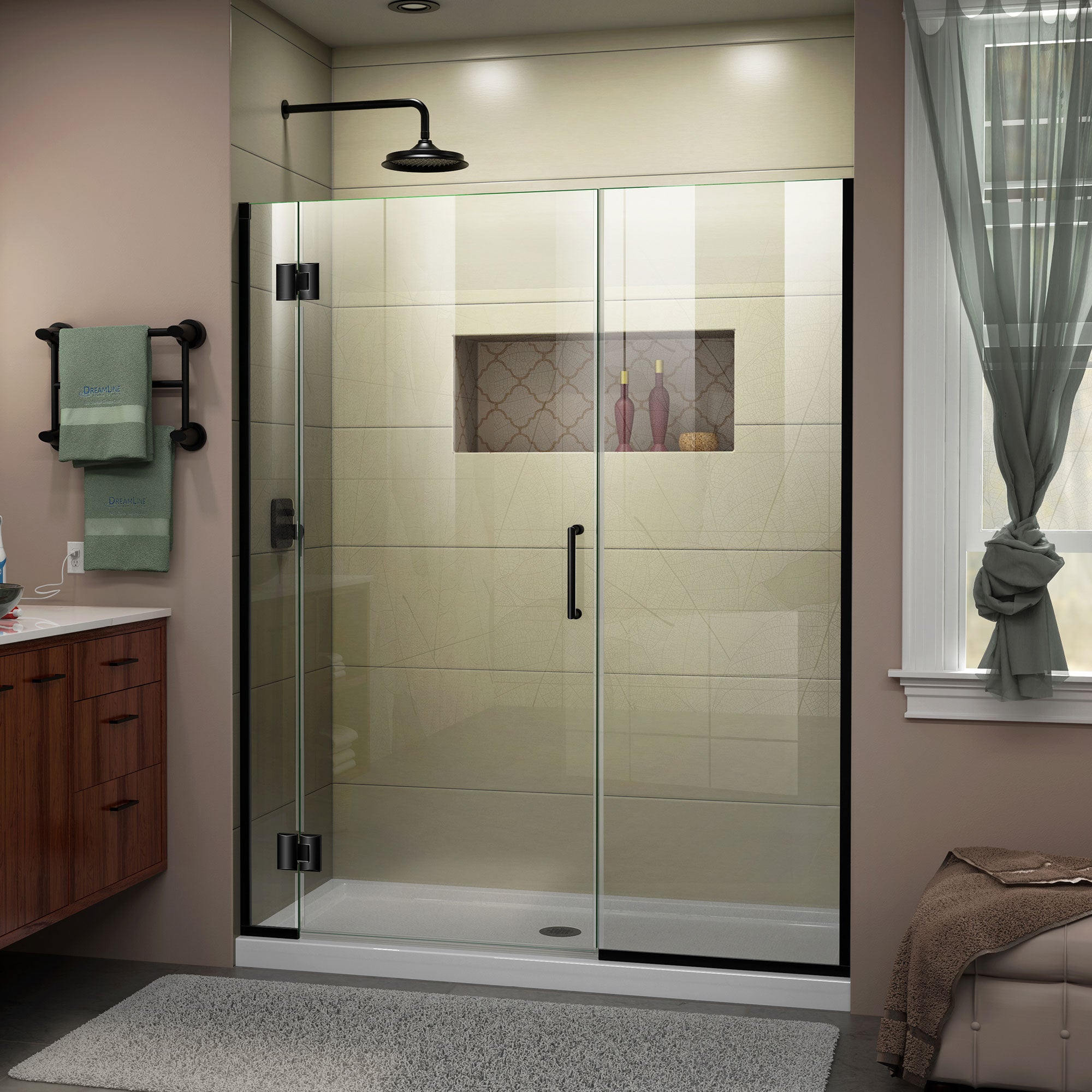 DreamLine Unidoor X Frameless Hinged Shower Door 57.5-58
