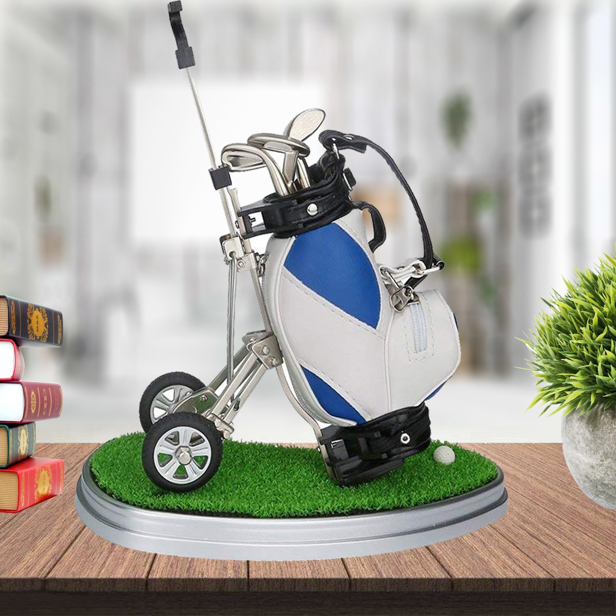 Premium Golf Pen Holder for Golf Bags - 3-Piece Aluminum Golf Pencil Holder Set - Perfect Golf Gifts for Men & Office Desk Accessories - Ideal for Golf Enthusiasts & Corporate Gifts