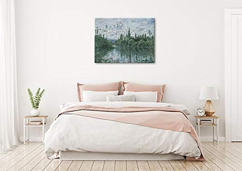 Claude Monet Oil Painting - Arm of The Seine Near Vetheuil | Impressionist Fine Art Canvas Print | Gallery Wrapped Wall Decor for Living Room, Bedroom & Office | Home & Office Decoration | Art Lover Gift