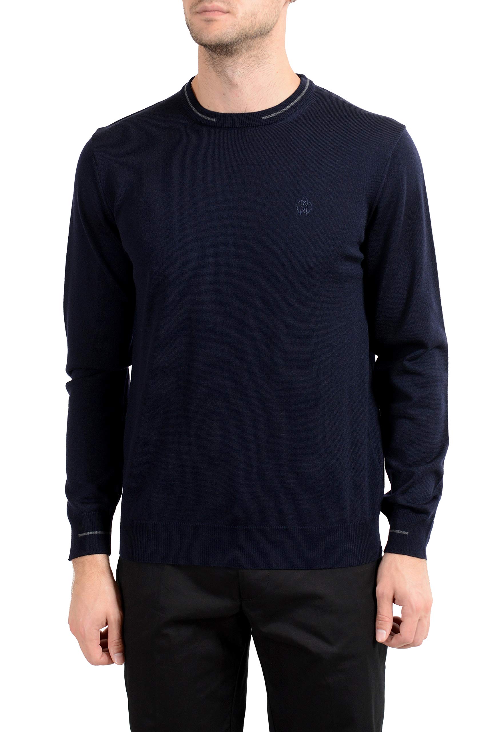 Roberto Cavalli Men's Crewneck Sweater - Stylish & Comfortable Cotton Knit Pullover for Casual Wear, Office & Date Nights