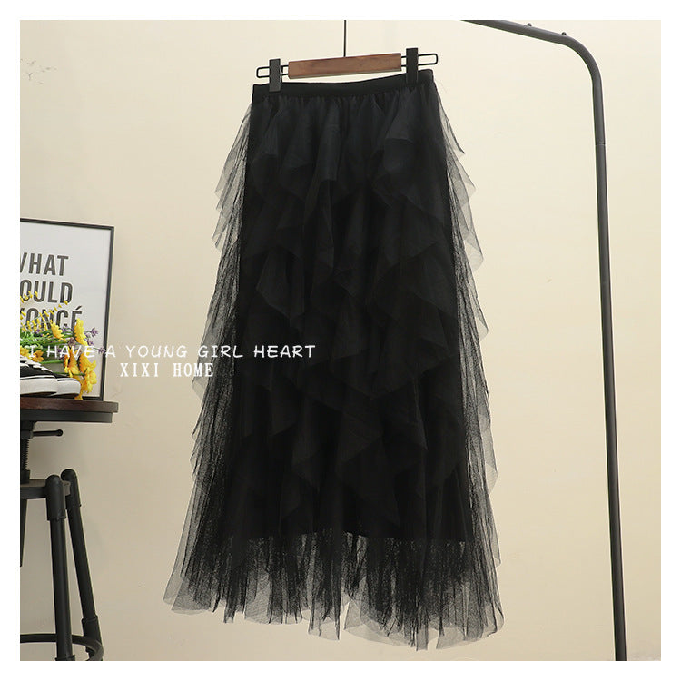 Women's Irregular Mesh Layered Cake Skirt - Fluffy Long Fairy Skirt for Boho Chic & Festival Outfits | Perfect for Concerts, Date Nights & Photo Shoots