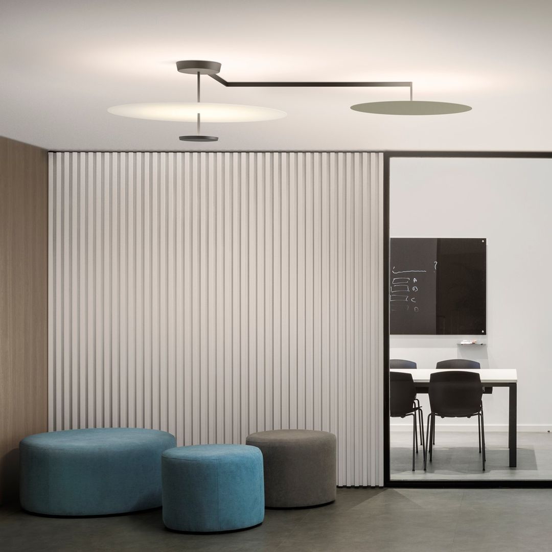 Modern Flat Pendant Light Fixture - Sleek Minimalist Ceiling Lamp for Kitchen Island, Dining Room & Bedroom Lighting - Energy Efficient LED Hanging Light with Adjustable Cord