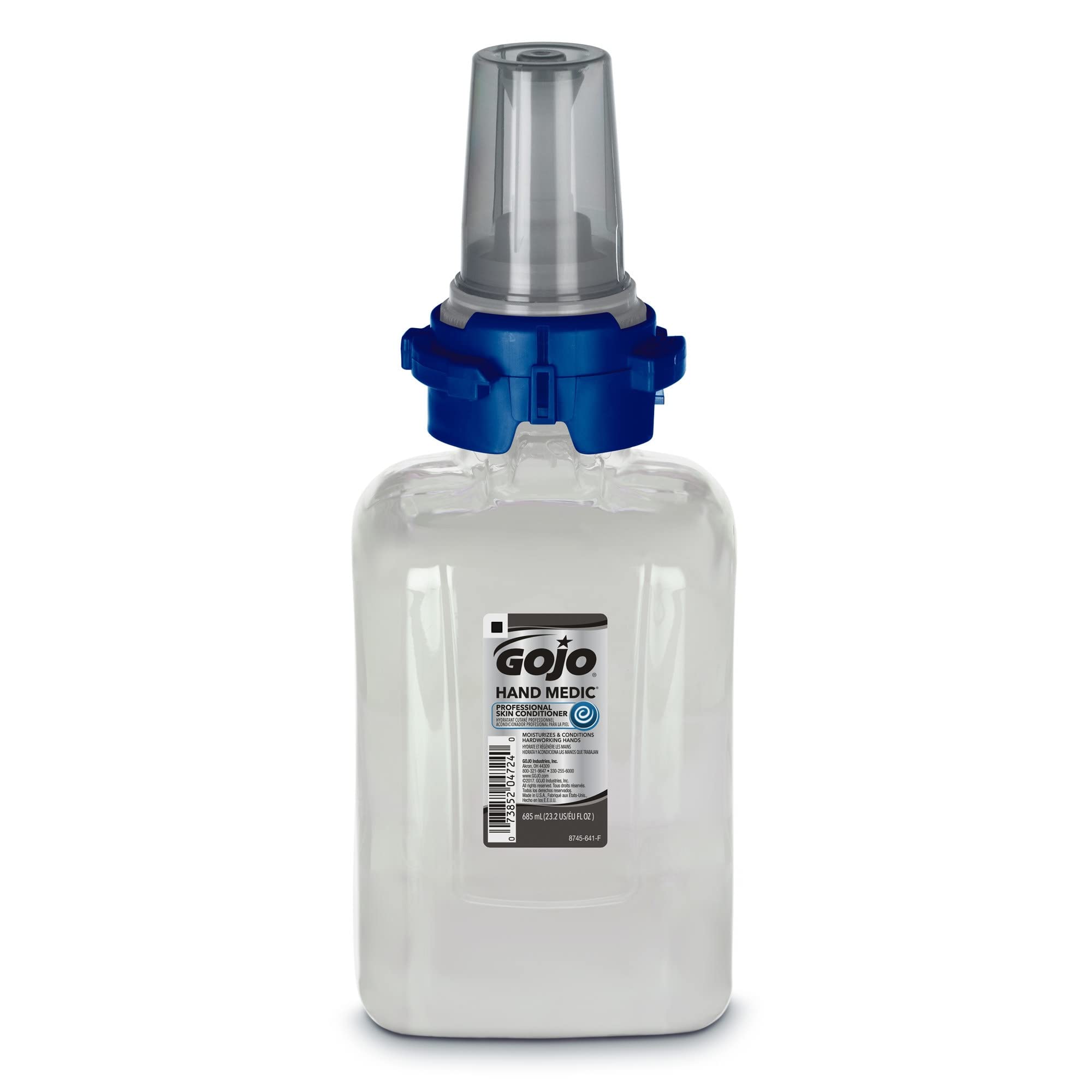 GOJO HAND MEDIC Professional Skin Conditioner Refill - Fragrance Free, 685 mL (Pack of 4) for ADX-7 Dispenser | Industrial Hand Care Solution for Dry, Cracked Skin | Ideal for Healthcare, Manufacturing & Food Service Workers