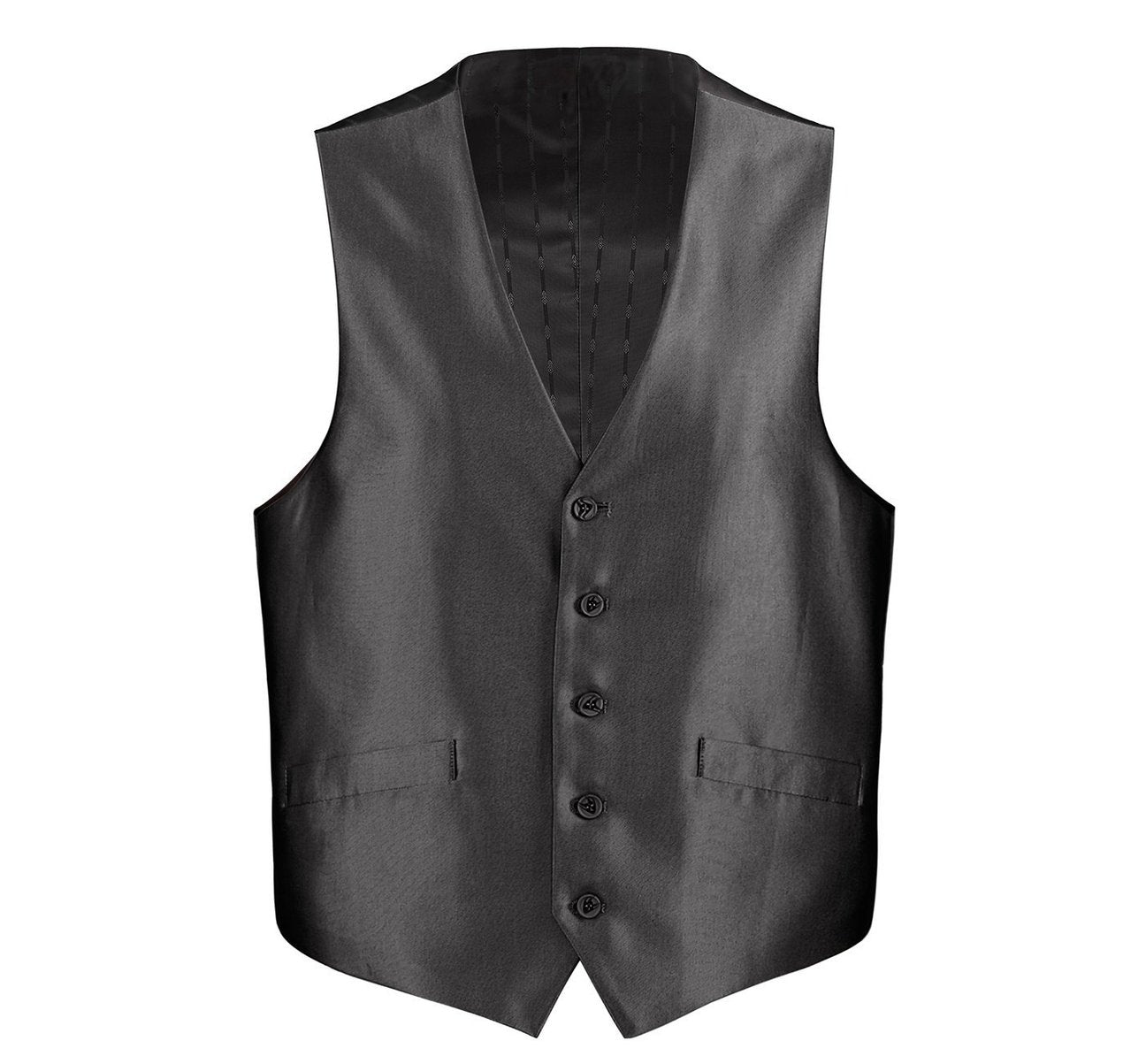 Alessandro Vitello by Renoir Black Formal Regular Fit Suit Vest - Men's Slim Fit Waistcoat for Business & Wedding | Premium Sharkskin Fabric for Office, Cocktail Parties & Special Occasions