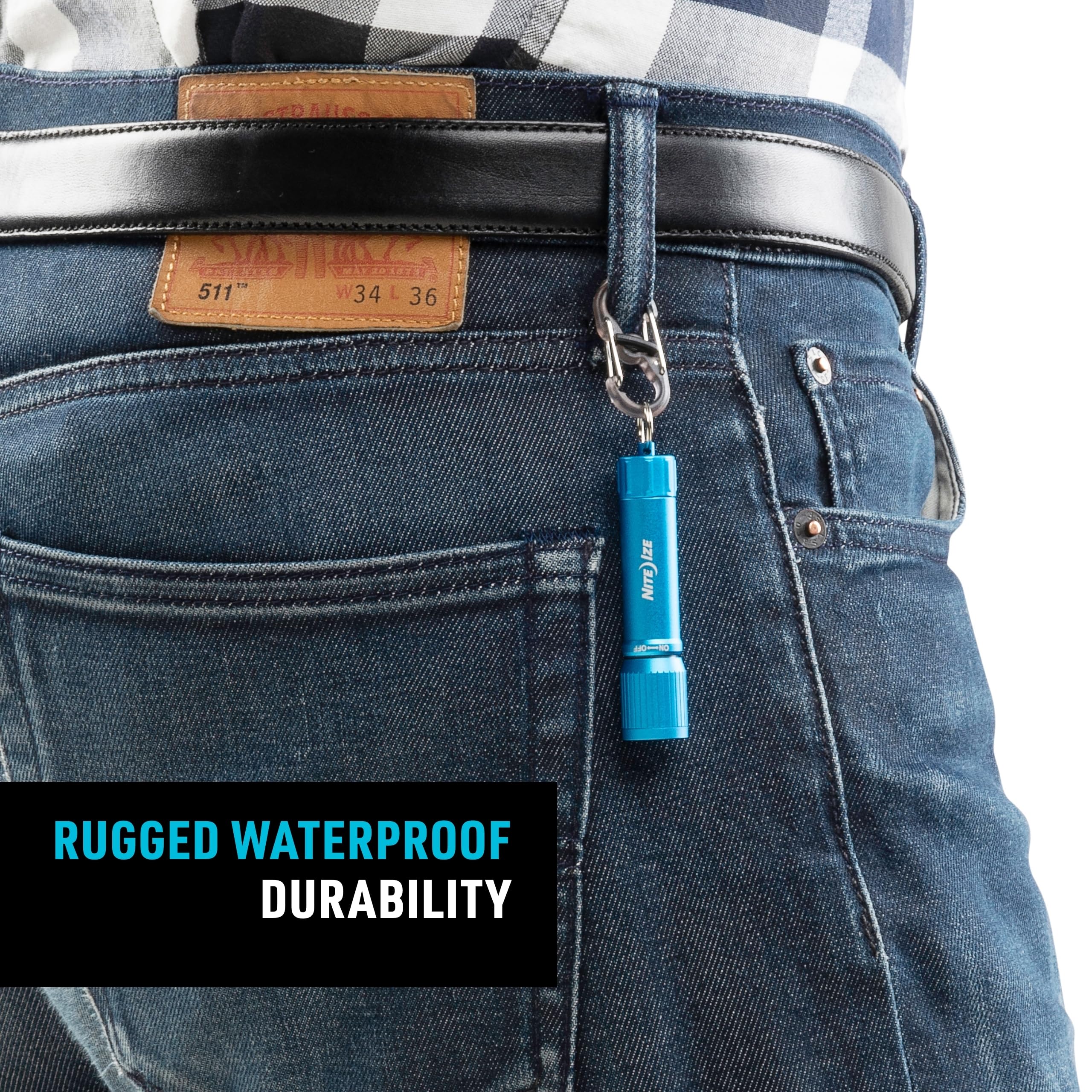 Nite Ize Radiant 100 Lumen Waterproof Keychain Flashlight - Ultra Bright Mini LED Flashlight for Keys, Backpacks & Emergency Kits - Perfect for Camping, Hiking & Power Outages (Blue)