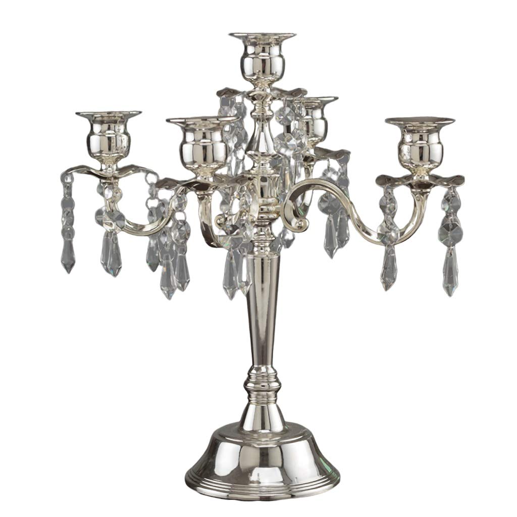 European Style Candle Holder - 3 Head & 5 Head Candelabra for Wedding, Restaurant, Home Decor, Christmas Table Centerpiece - Elegant Dinner Party & Holiday Decorations