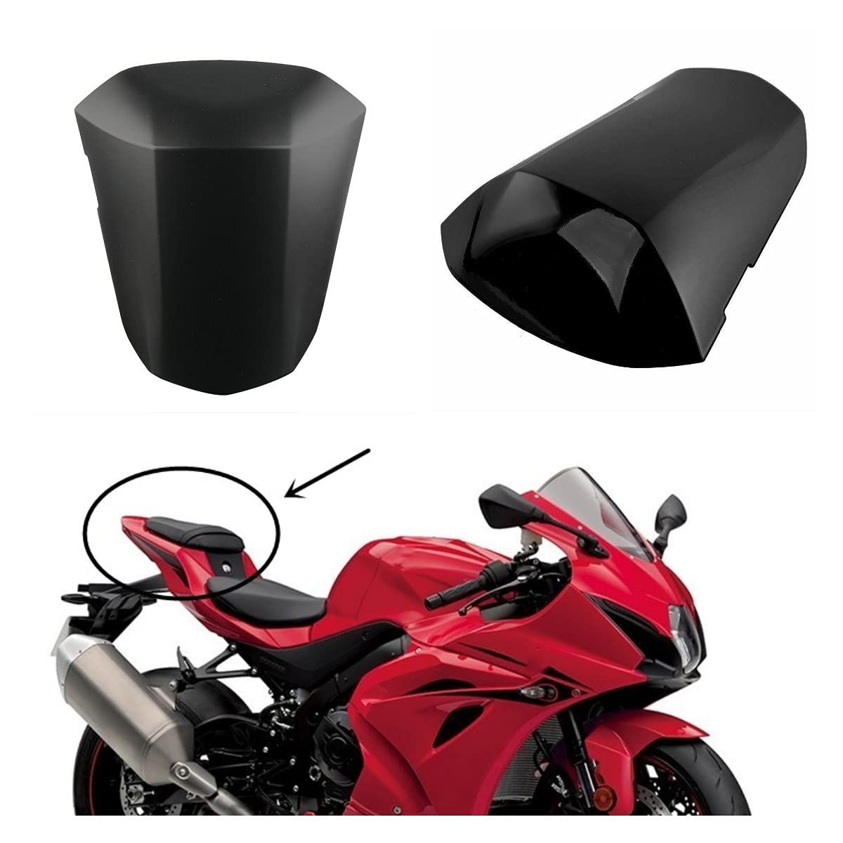 Suzuki GSXR 1000 GSXR1000 K17 Rear Seat Cover Cowl (2017-2020) - Matte Black Pillion Tail Cover & Solo Fairing for Motorcycle Protection & Style | Perfect for Racing, Commuting & Bike Shows