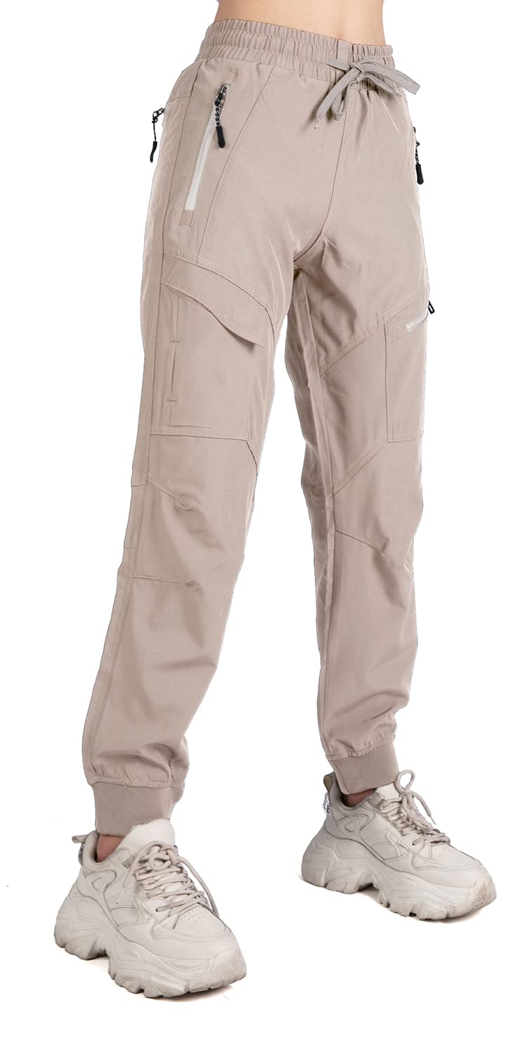 Women's Lightweight Cargo Jogger Pants - Athletic Workout Hiking Travel Pants with Quick-Dry Fabric - Perfect for Gym, Outdoor Adventures & Casual Wear