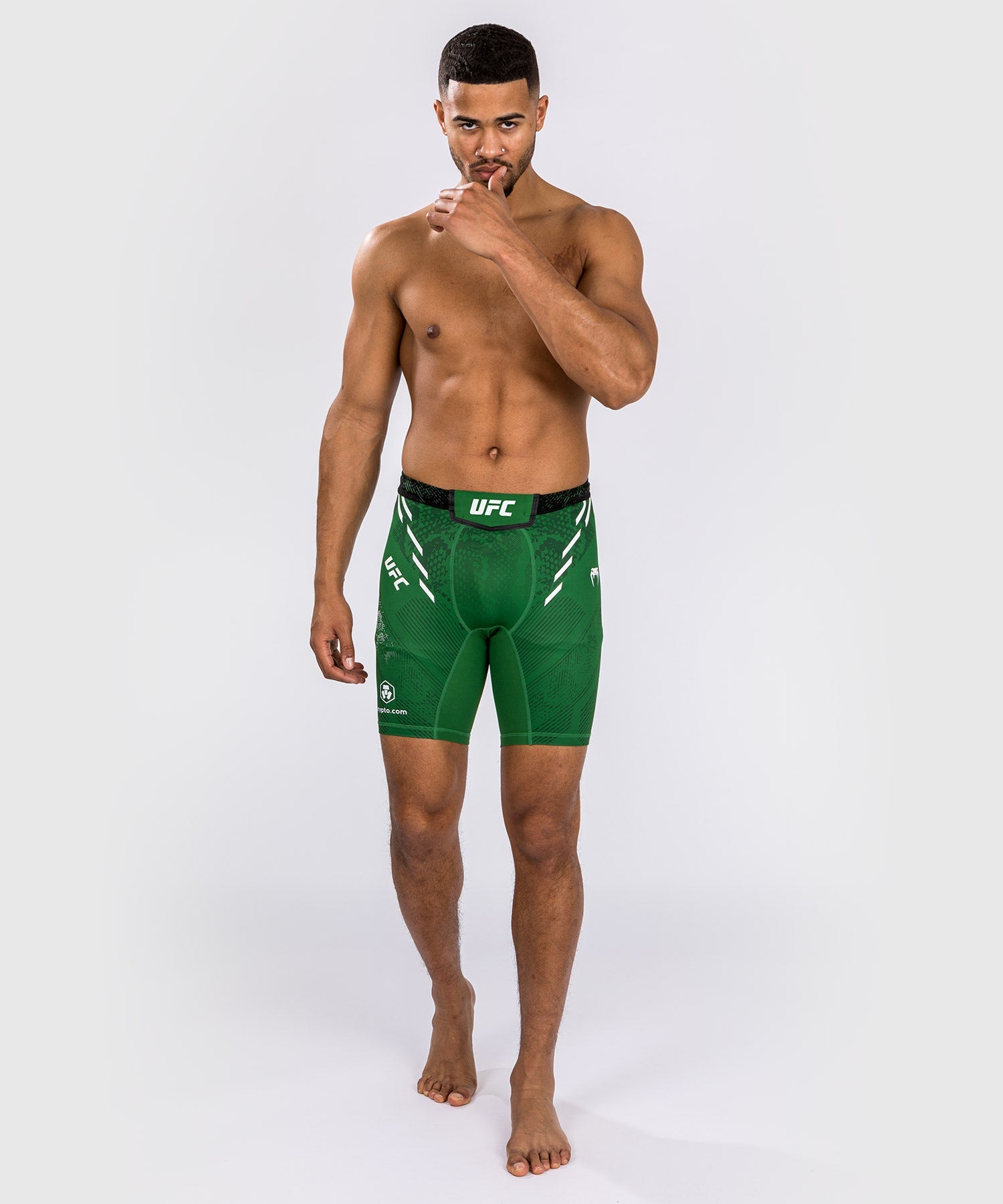 Venum UFC Adrenaline Personalized Authentic MMA Fight Shorts for Men - Green | Vale Tudo & BJJ Training | Premium Combat Sports Apparel for Fight Night & Gym Workouts