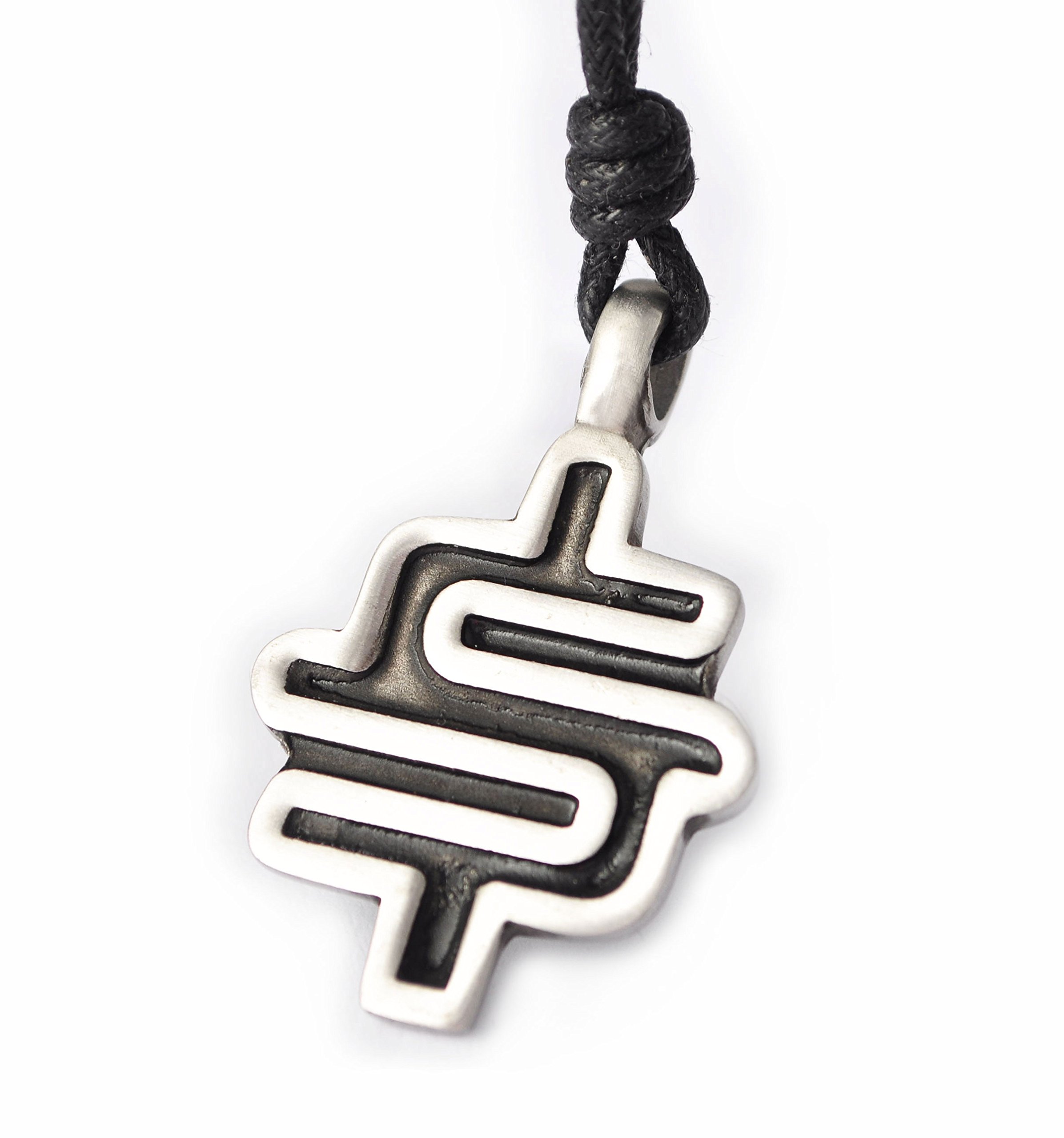 Labyrinth Amulet Silver Pewter Charm Necklace Pendant - Spiritual Jewelry for Protection, Meditation & Gift Giving