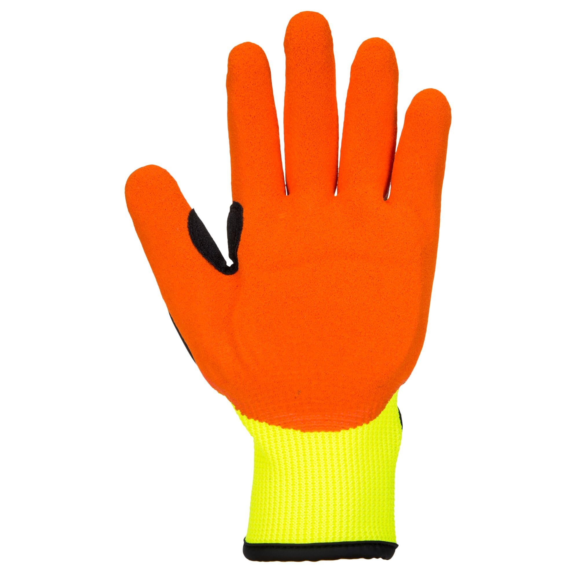 Portwest A721 Anti-Impact Safety Work Gloves - Lightweight Nitrile Grip Protective Gloves for Construction, Warehouse & DIY (Yellow/Orange) - Impact Reducing Hand Protection for Heavy Duty Work